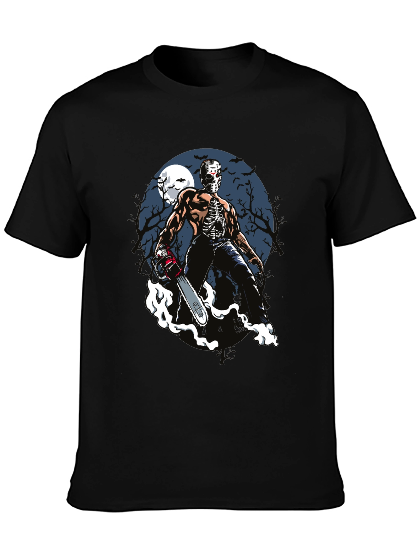Black Horror Chainsaw Graphic Tee view 3