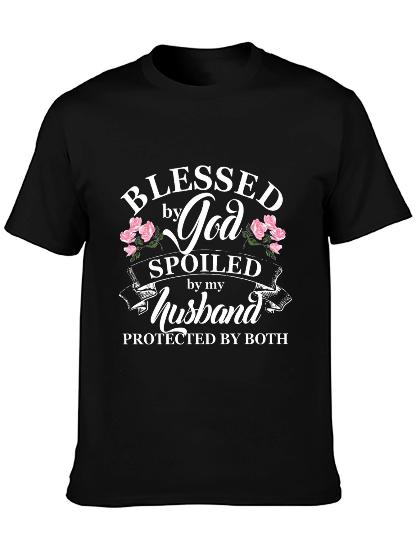 Black Blessed By God Spoiled By My Husband Black T-Shirt view 3
