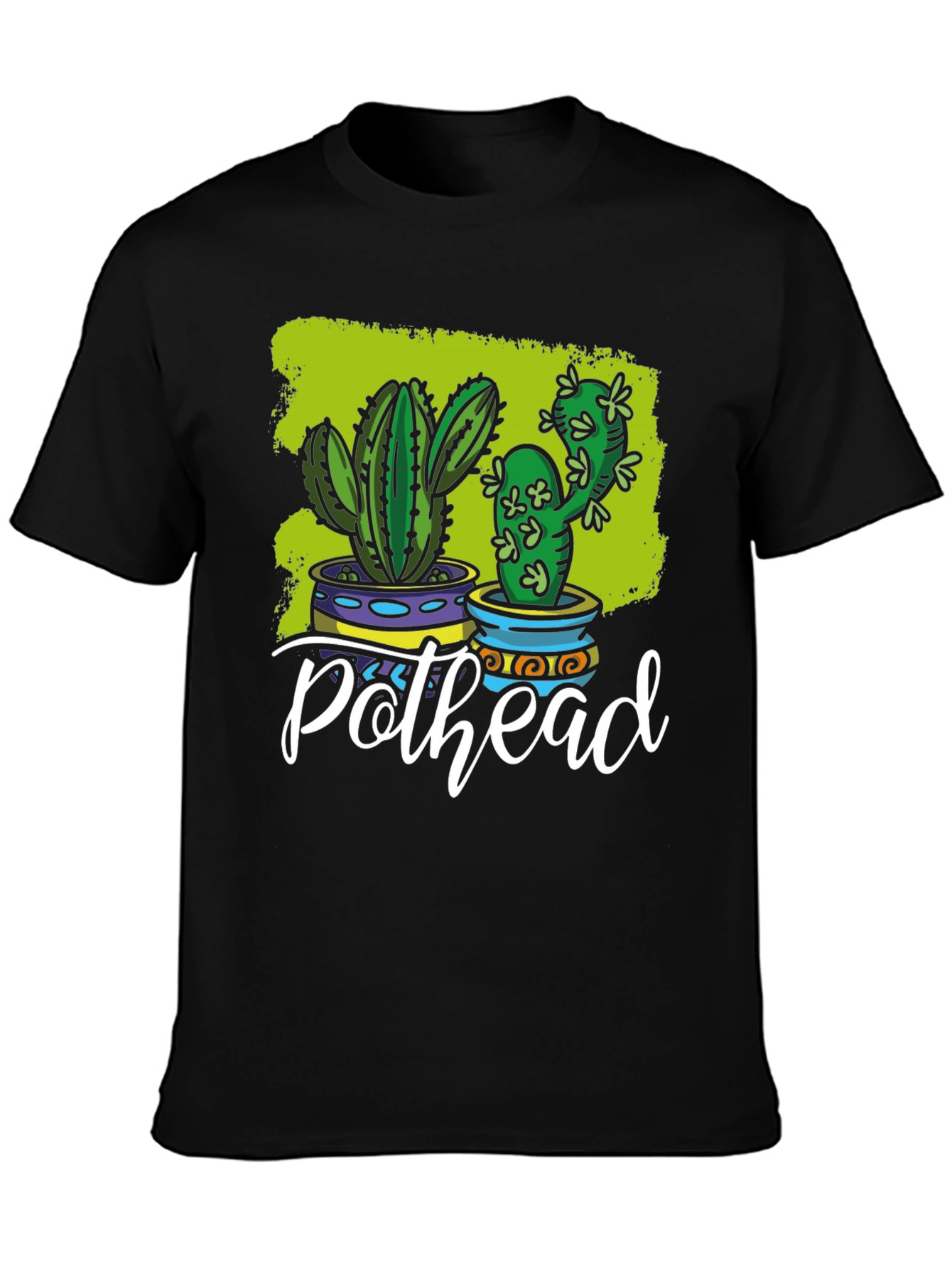 Black Pothead Cactus Graphic T-Shirt view 3
