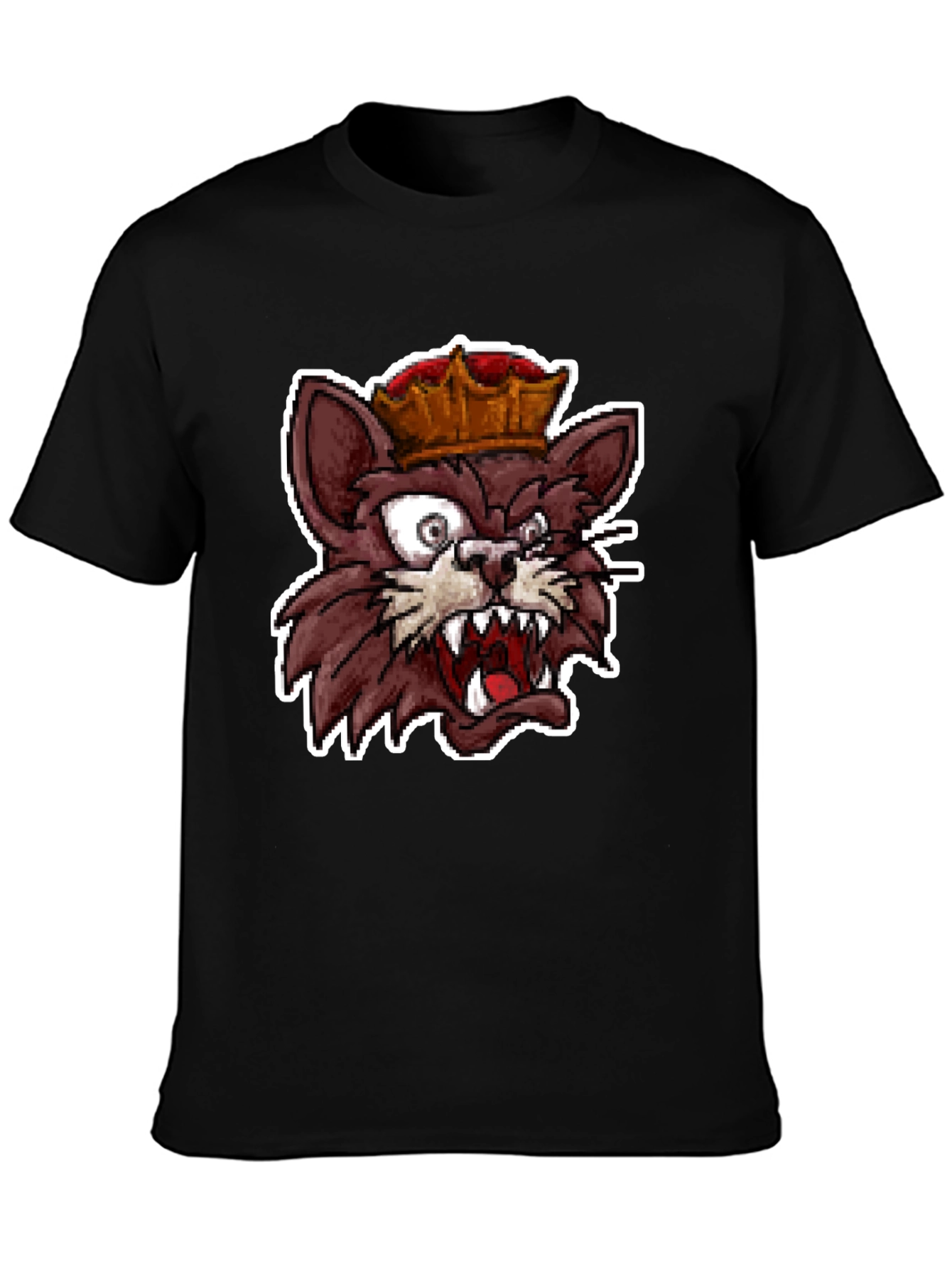Black King Cat Graphic T-Shirt - Black view 3