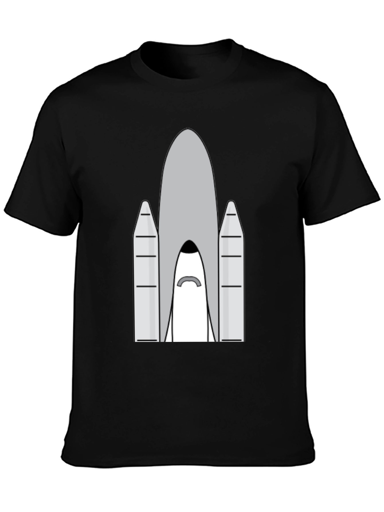 Black Rocket T-Shirt - Space Shuttle Graphic Tee view 3