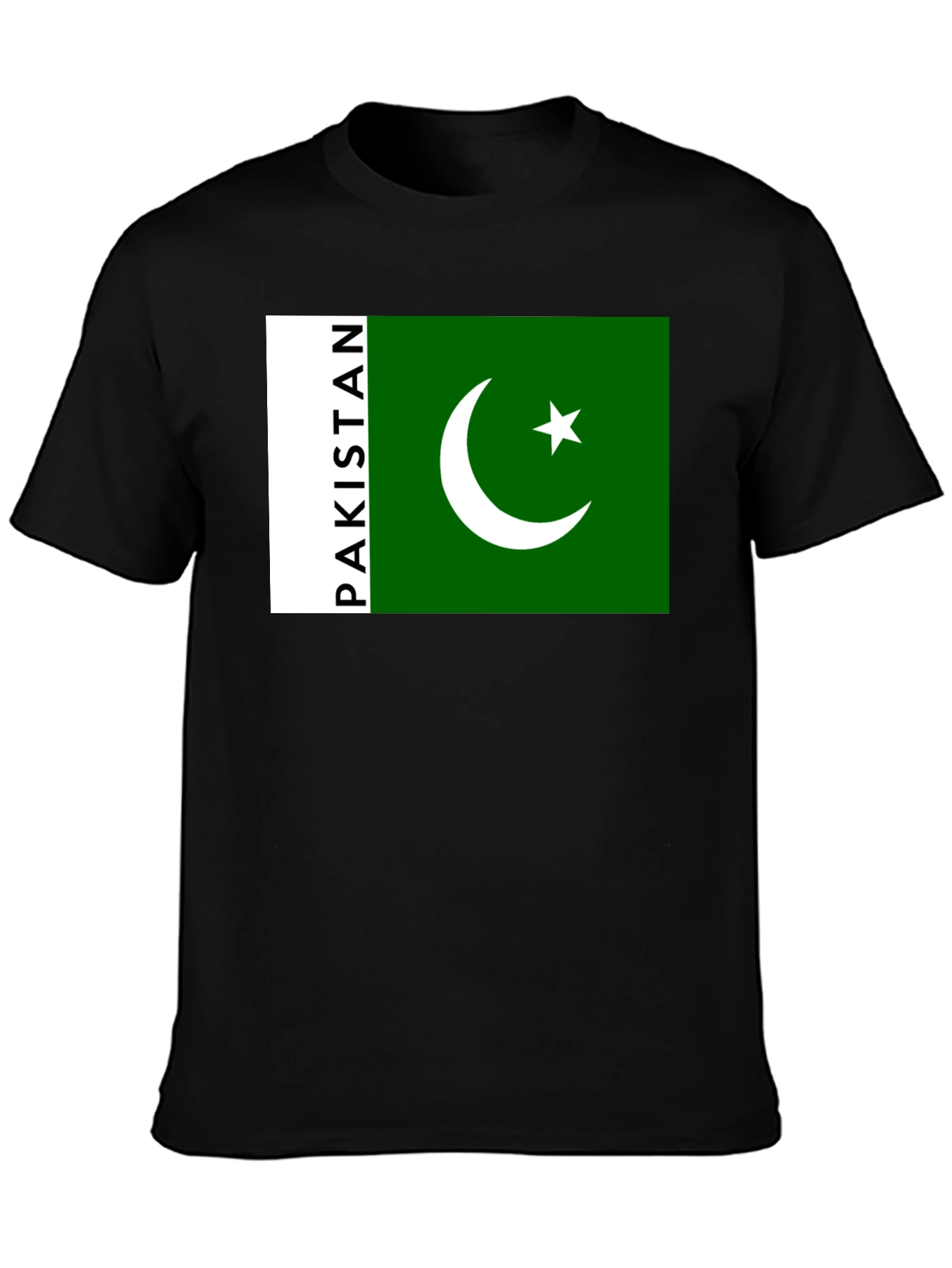 Black Pakistan Flag Graphic Black T-Shirt view 3