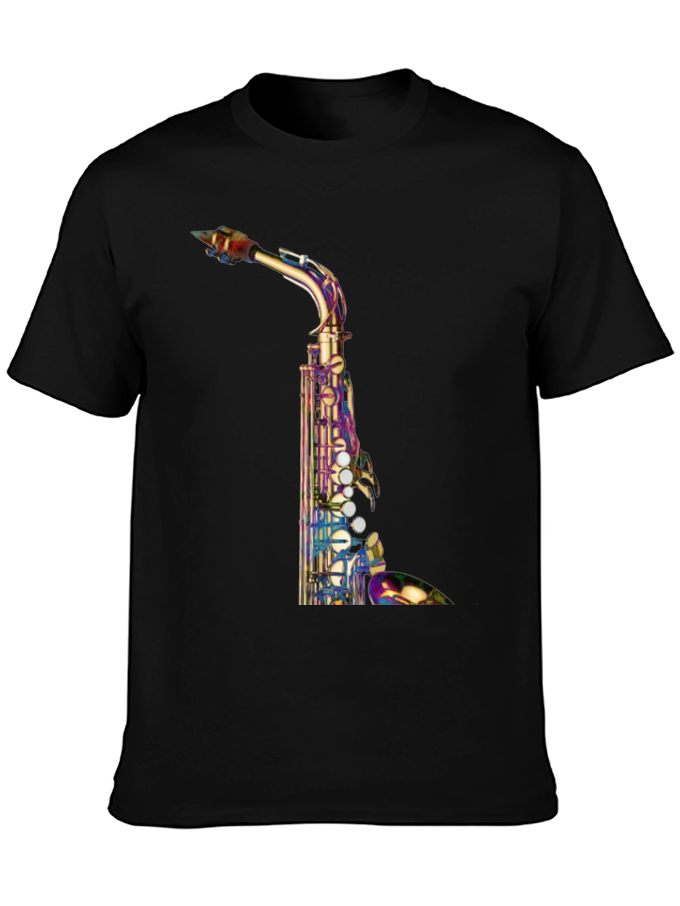 Black Saxophone Graphic T-Shirt - Unique Music Lover Tee view 3