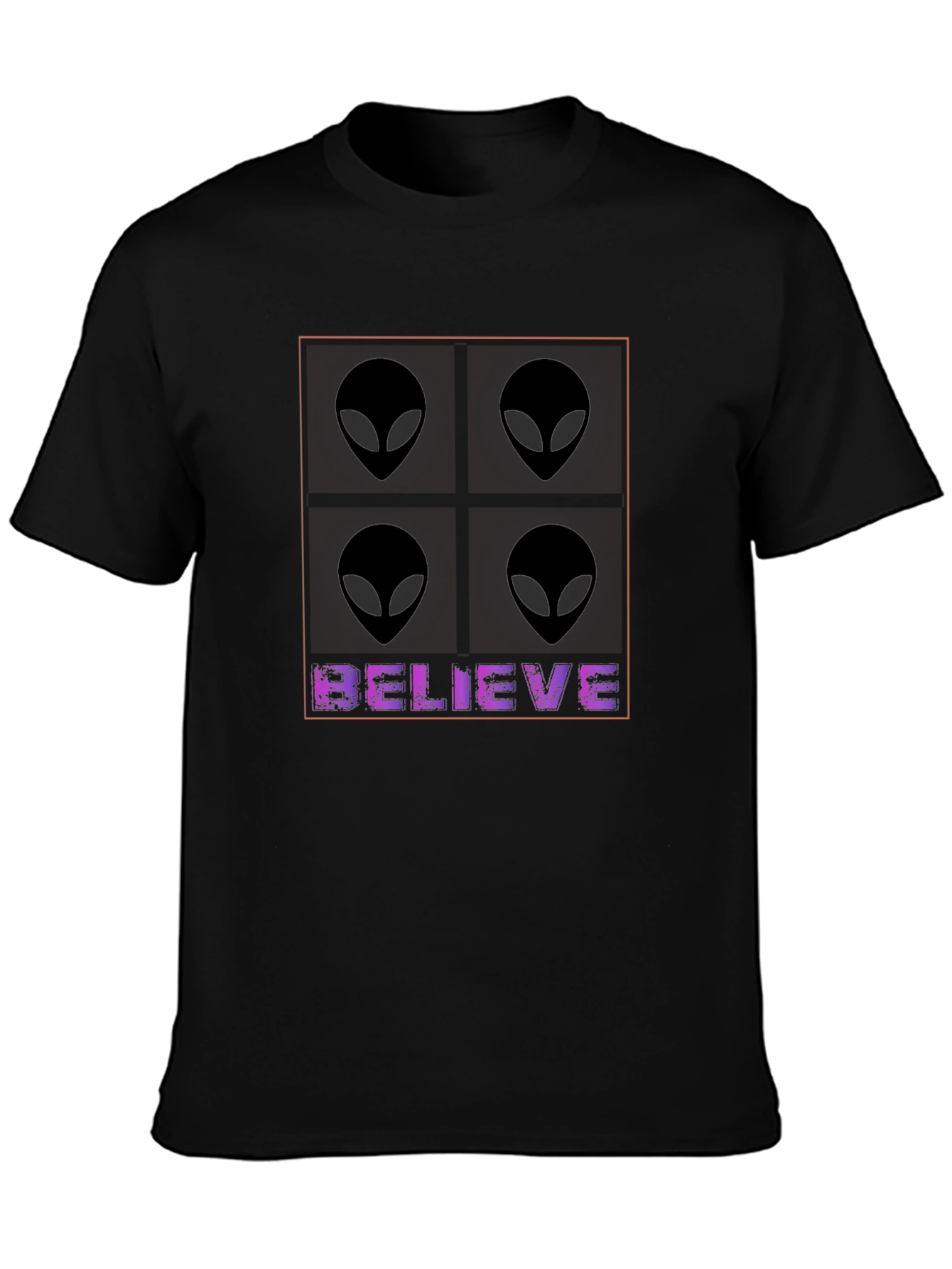 Black Believe Alien Graphic Tee - Black Cotton Blend T-Shirt view 3