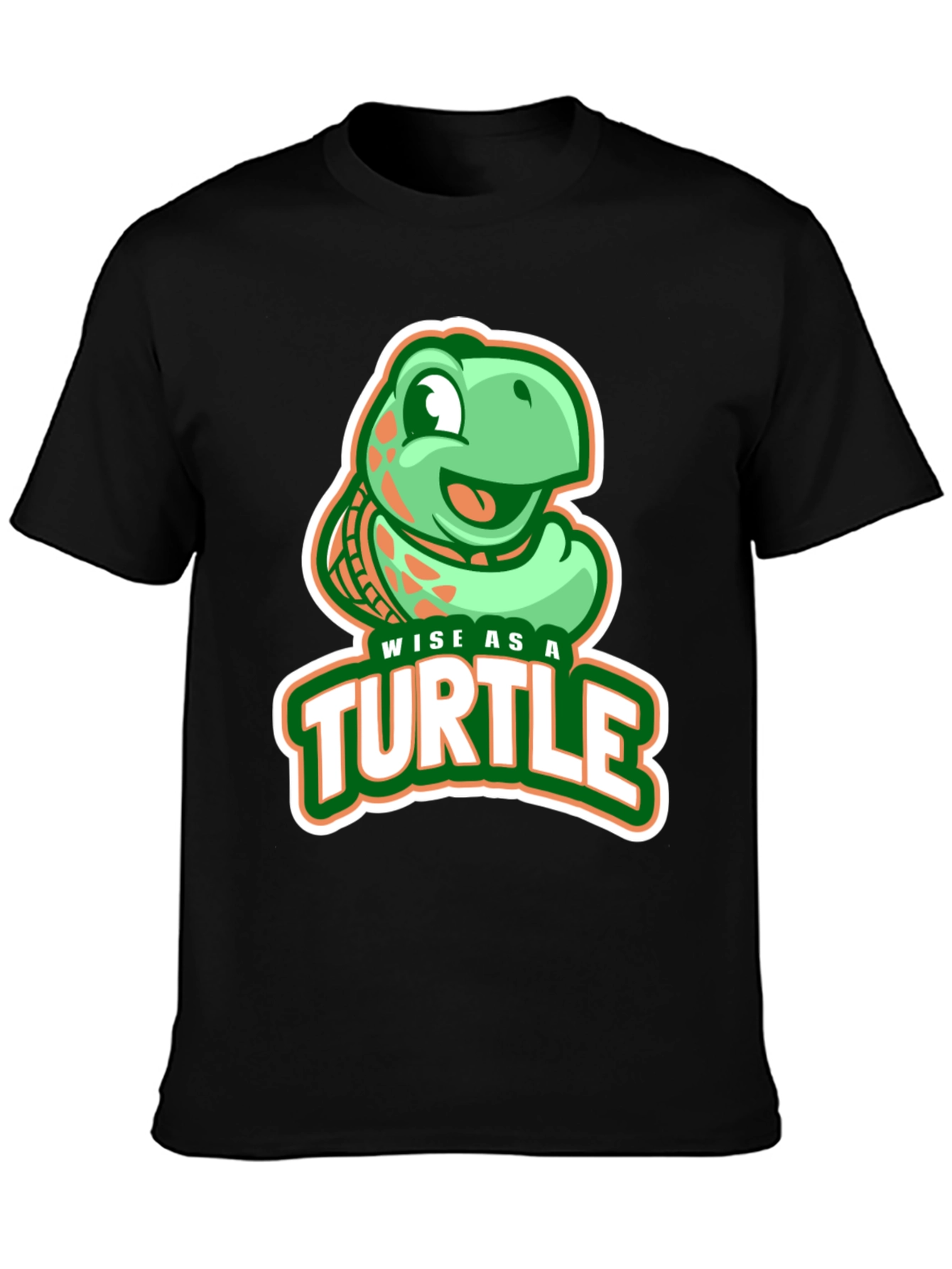 Black Wise as a Turtle Graphic T-Shirt view 3