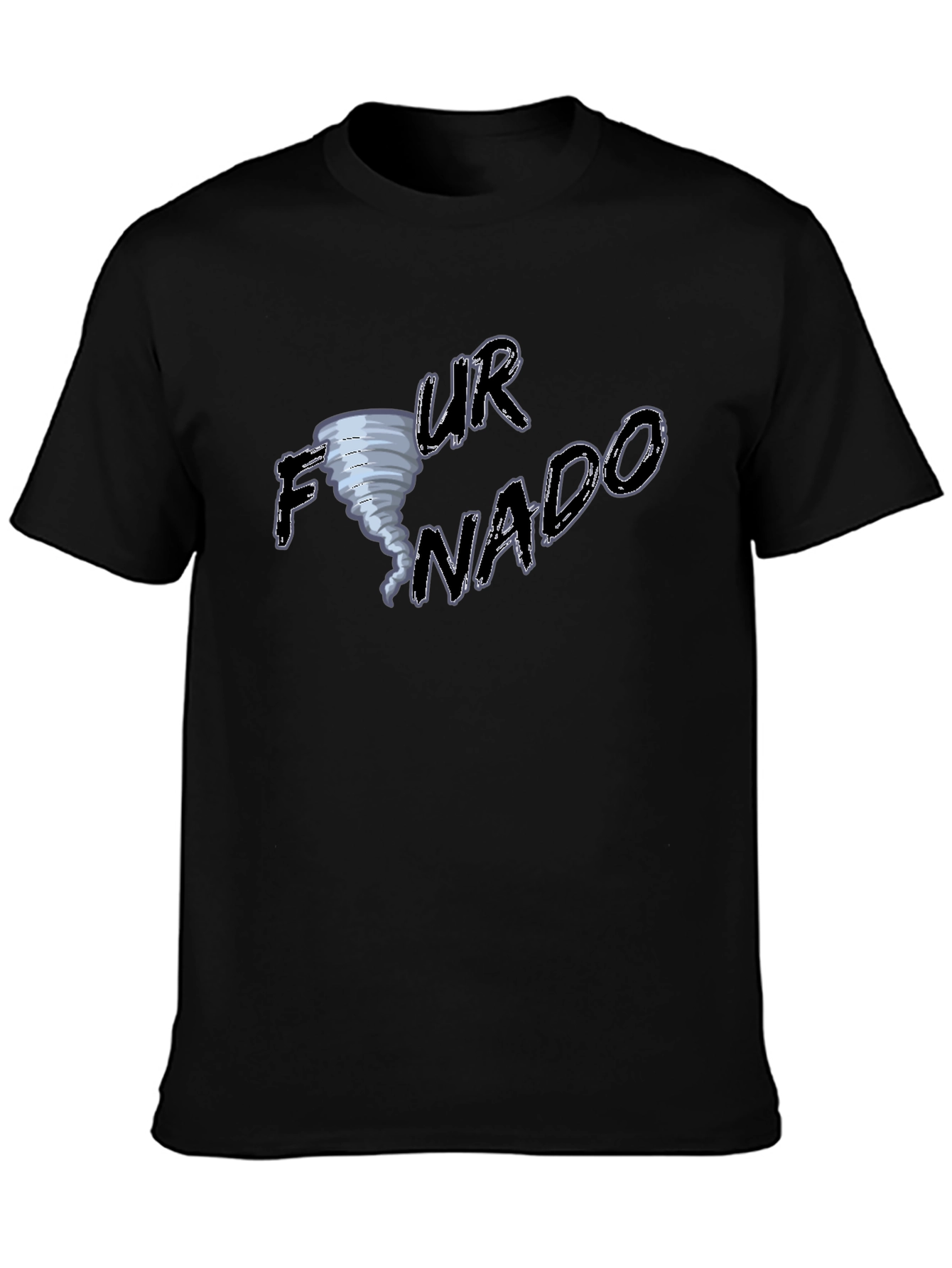 Black Funny Tornado T-Shirt - 'Your Nado'  view 3