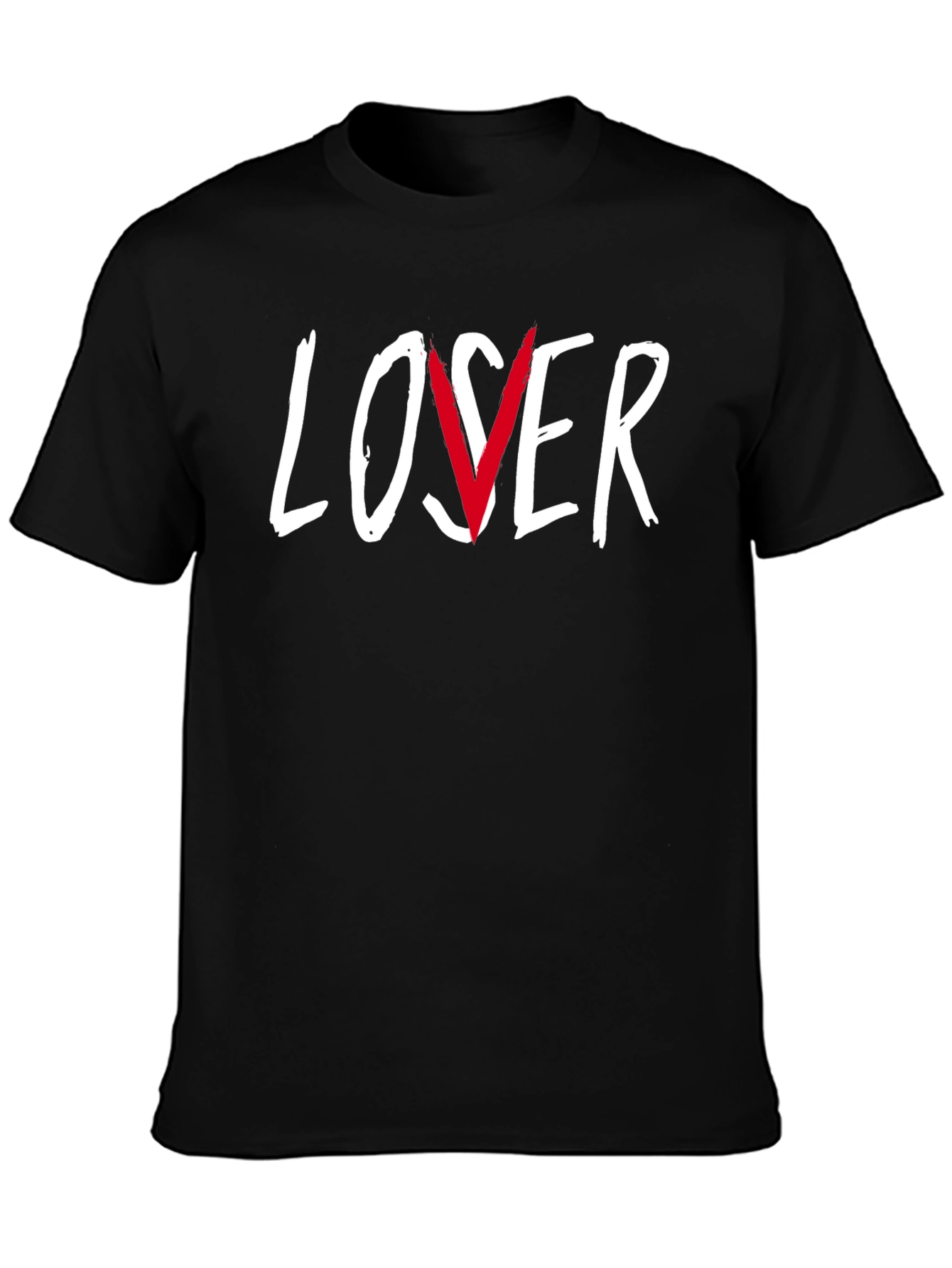 Black Loser/Lover Graphic Tee - Stylish Unisex T-Shirt view 3