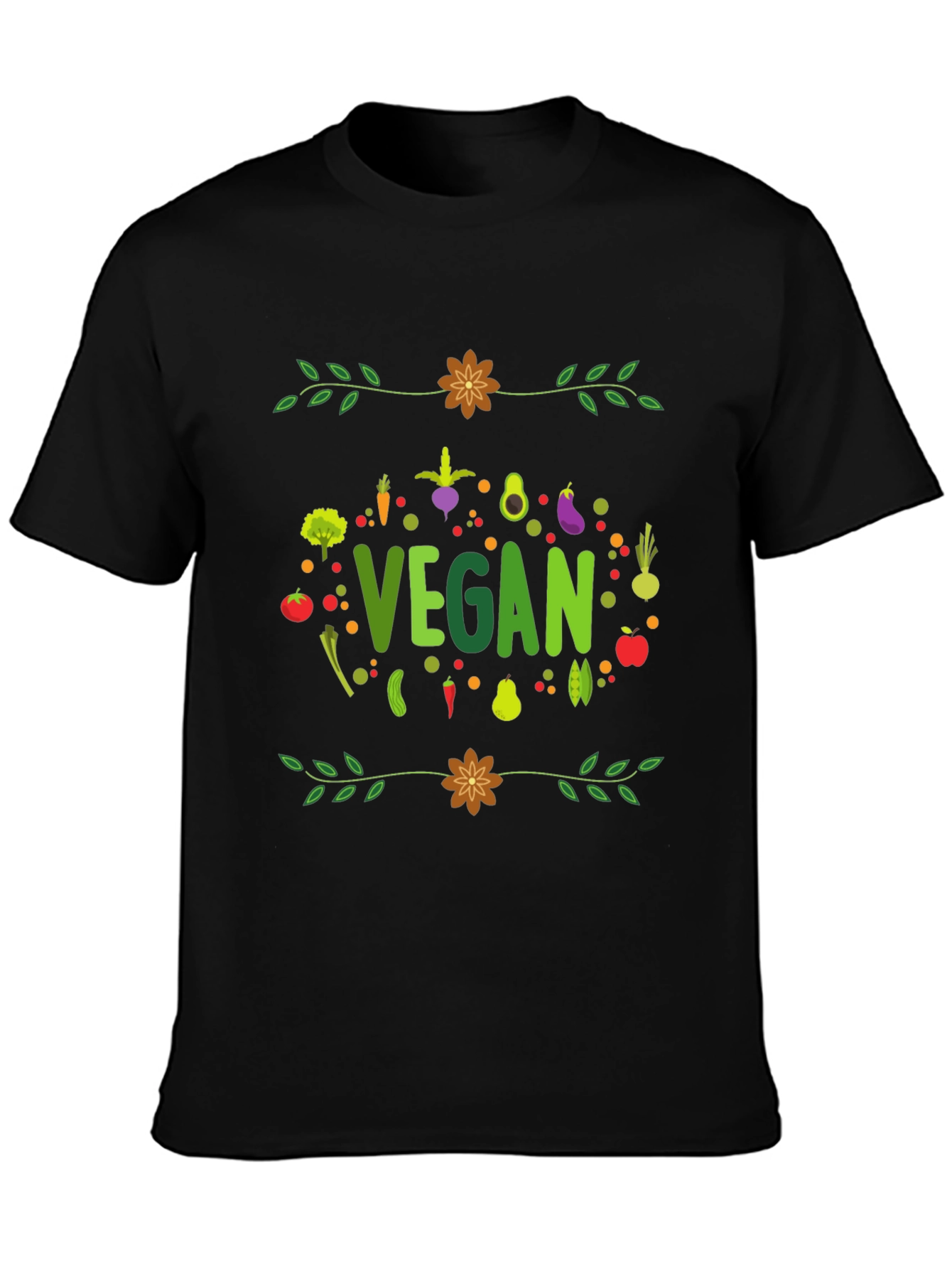 Black Vegan T-Shirt - Plant-Based Lifestyle Tee view 3