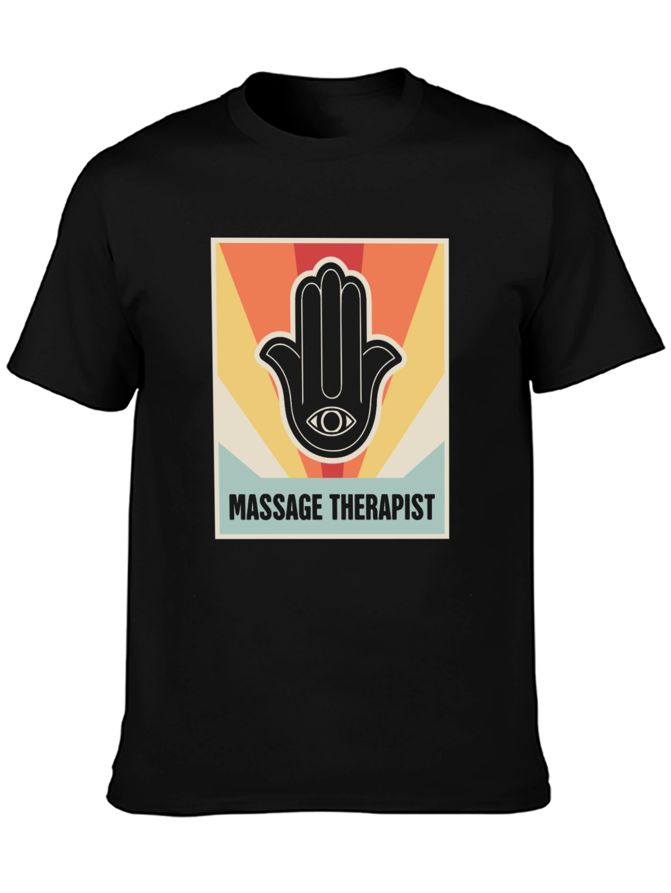 Black Massage Therapist Retro Graphic T-Shirt view 3