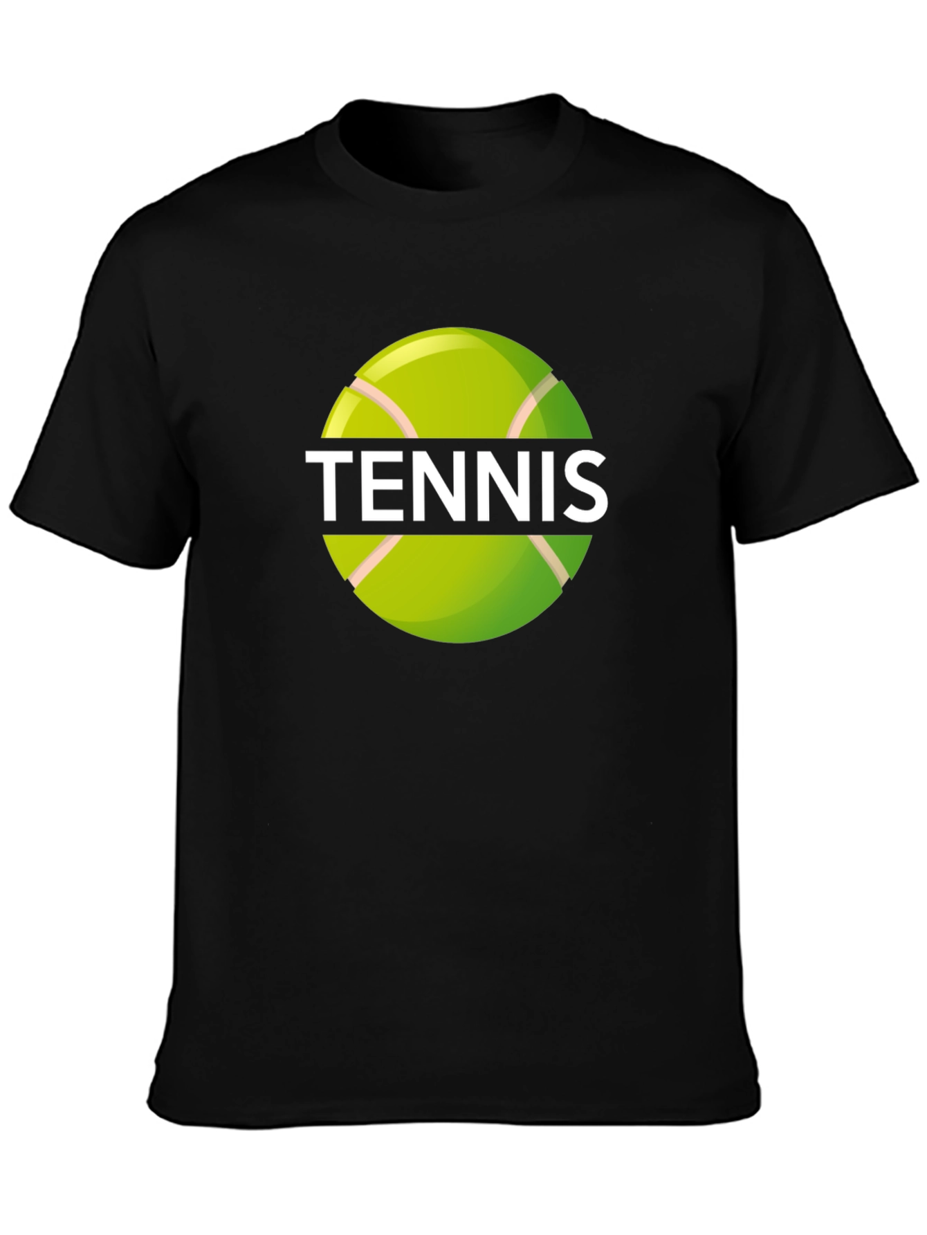 Black Tennis Ball Graphic Black T-Shirt view 3