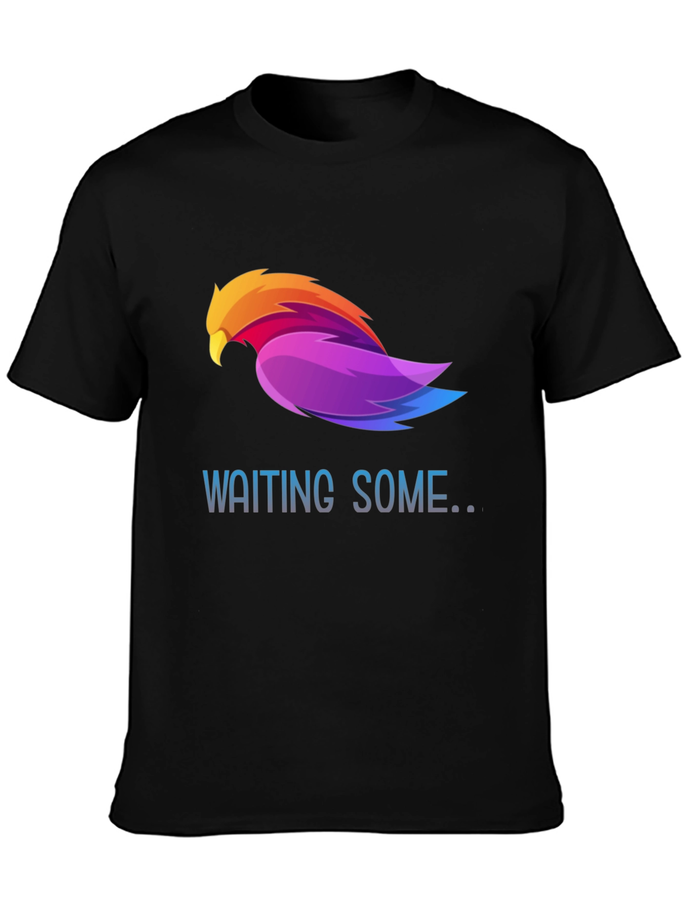 Black Waiting Some Colorful Bird Graphic T-Shirt view 3