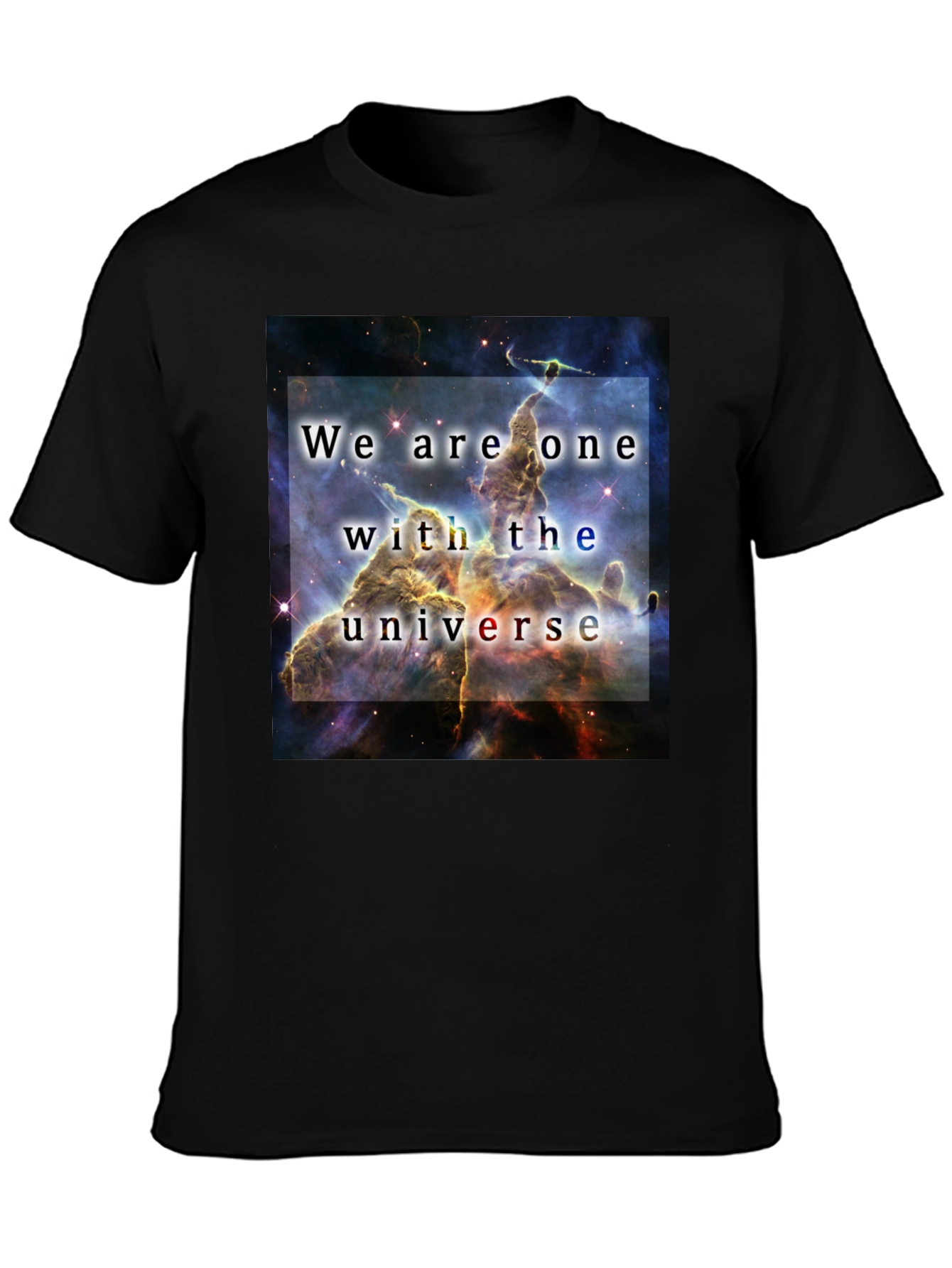 Black We Are One With The Universe Graphic T-Shirt view 3