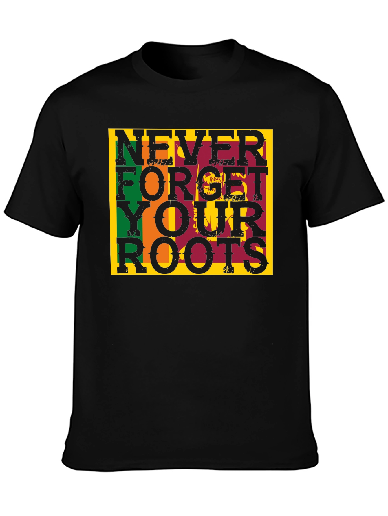 Black Never Forget Your Roots Graphic Tee view 3