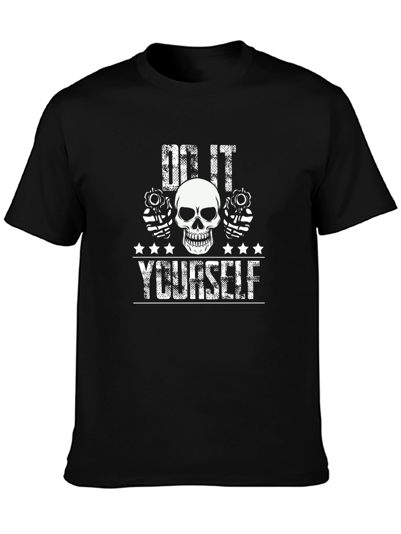 Black Do It Yourself Skull Graphic T-Shirt view 3