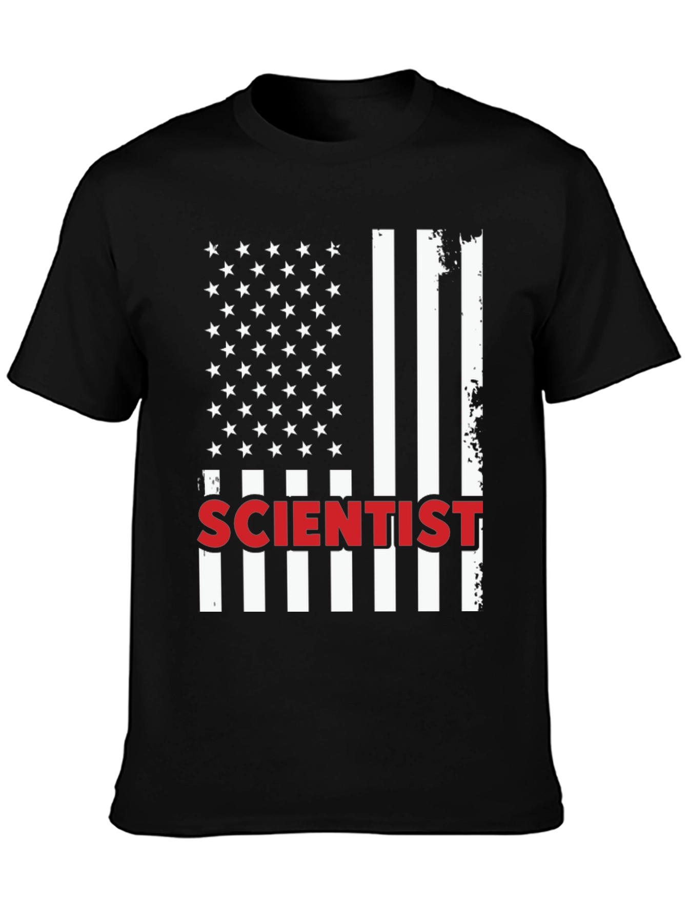 Black Scientist USA Flag Graphic T-Shirt view 3