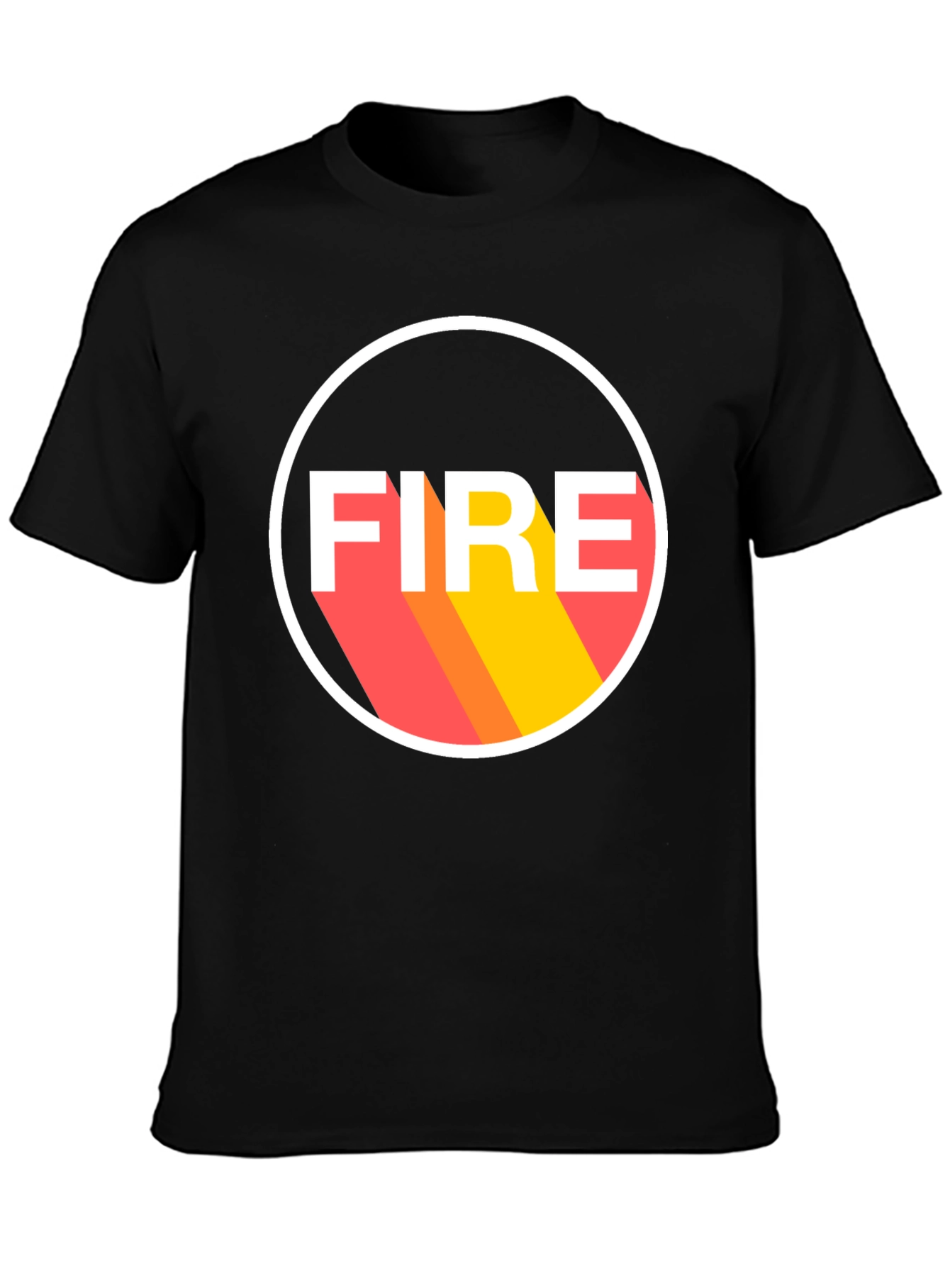 Black FIRE Graphic Tee - Bold Statement Shirt view 3