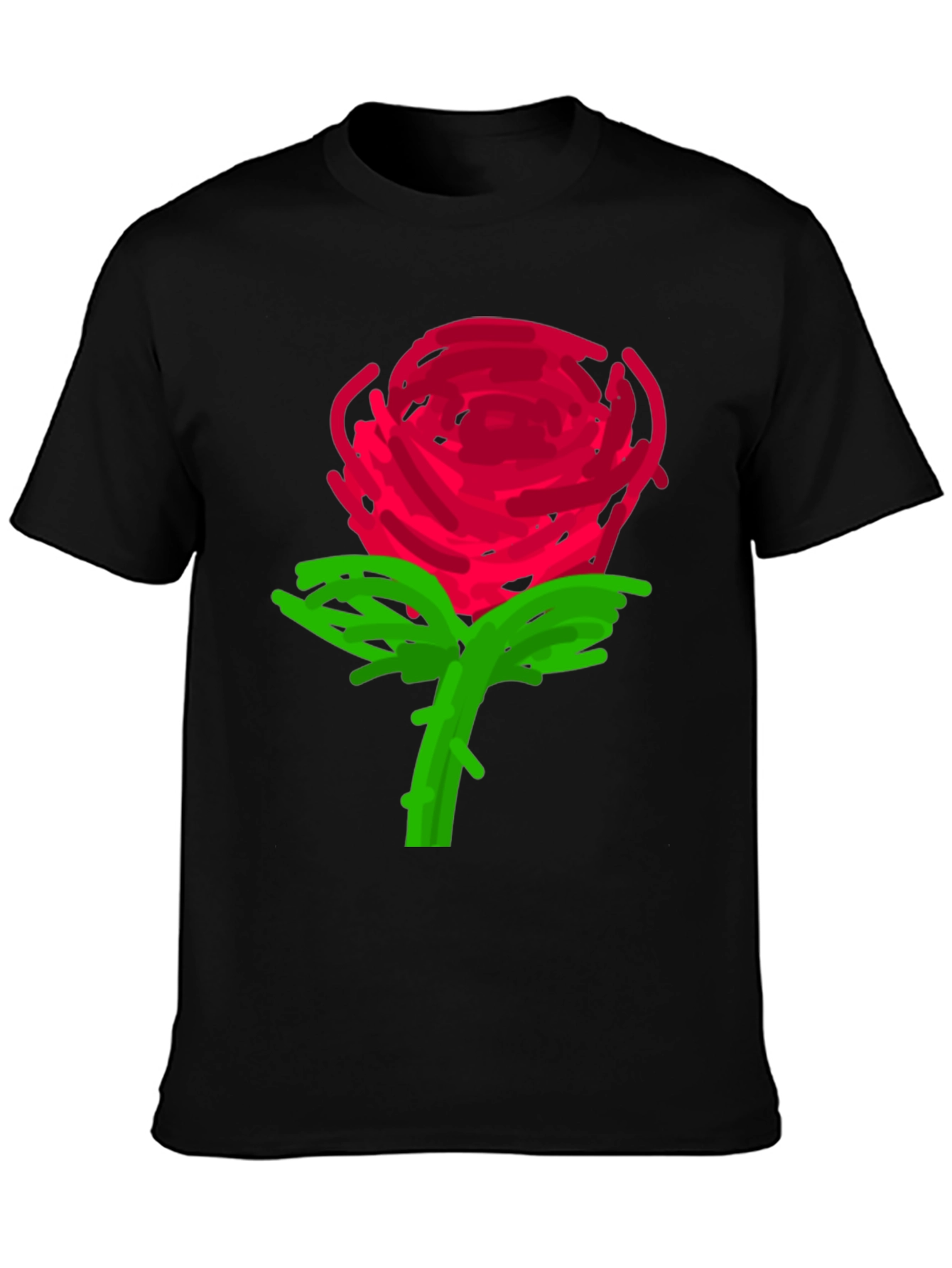 Rose Graphic Black T-Shirt - 3