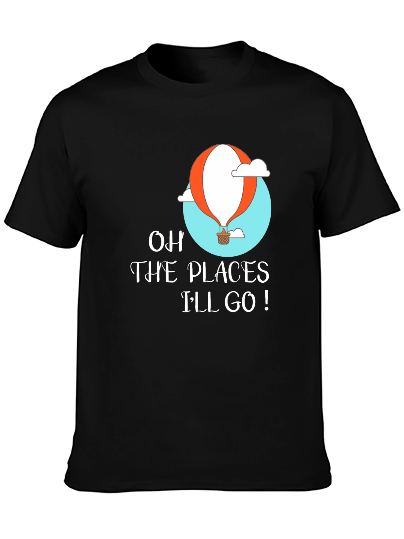 Black Oh The Places I'll Go T-Shirt, Travel Tee view 3