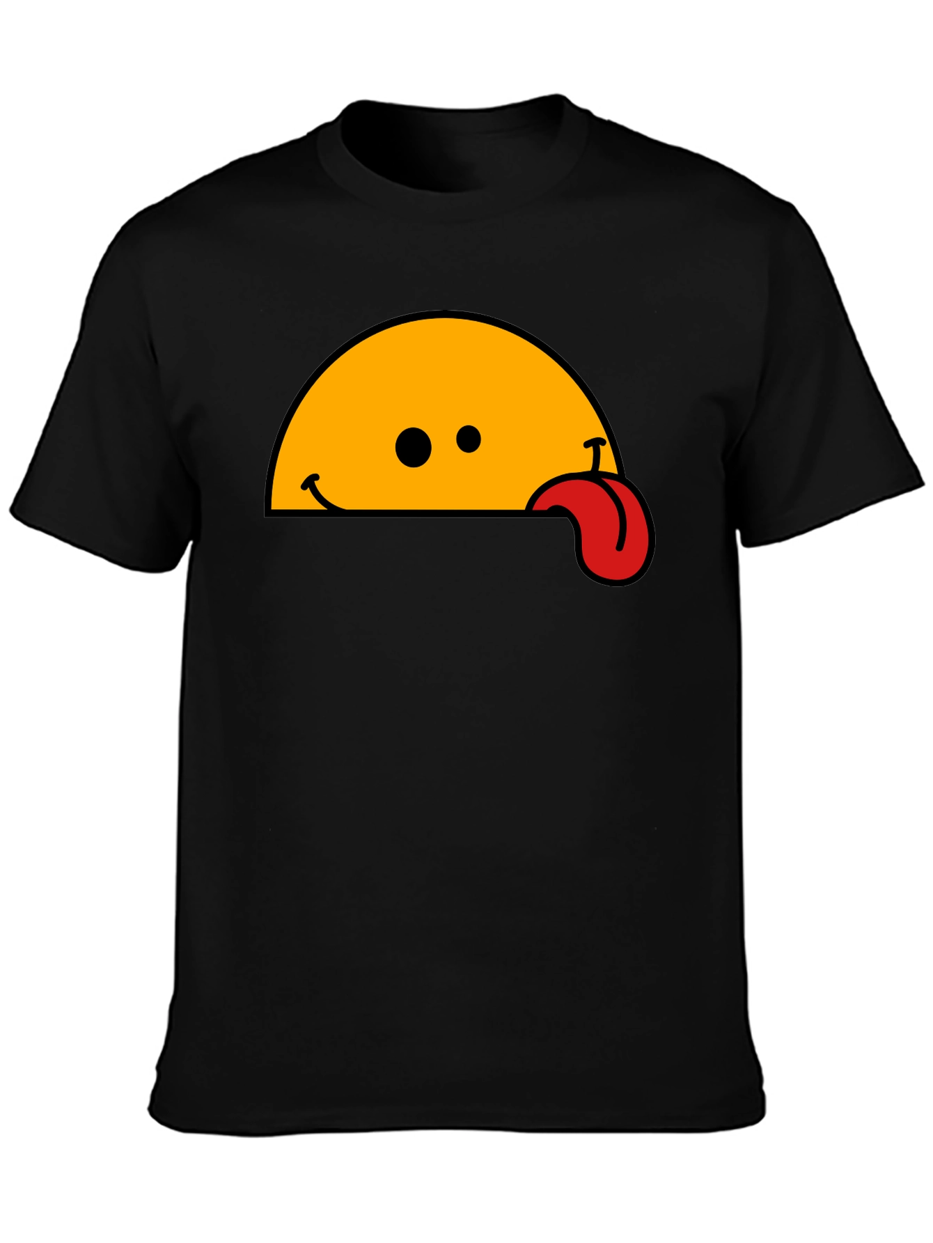 Black Wacky Tongue T-Shirt - Black Cotton Blend view 3