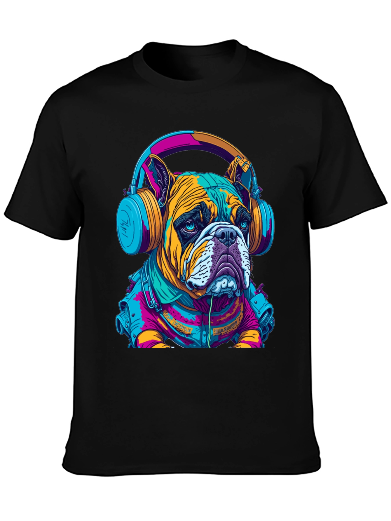 Black Bulldog DJ Graphic Tee - Trendy Streetwear view 3