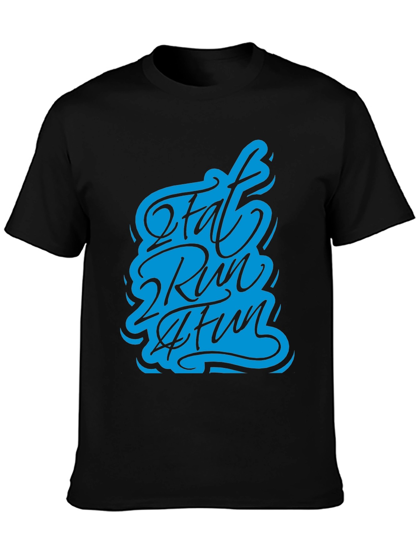 Black Fat 2 Run 2 Fun Graphic T-Shirt - Black view 3