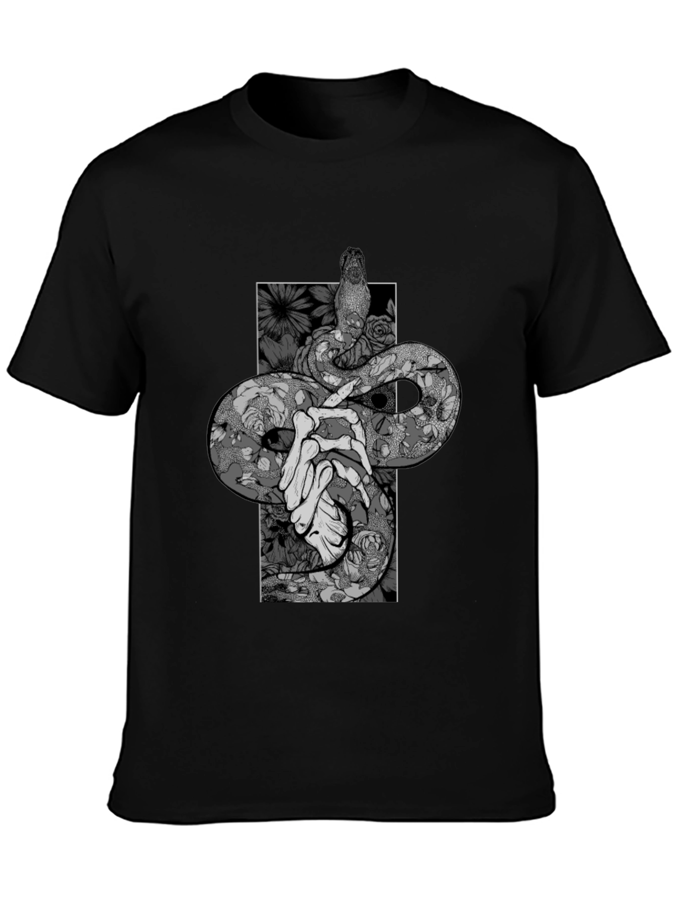 Black Snake & Bones Graphic Black T-Shirt view 3