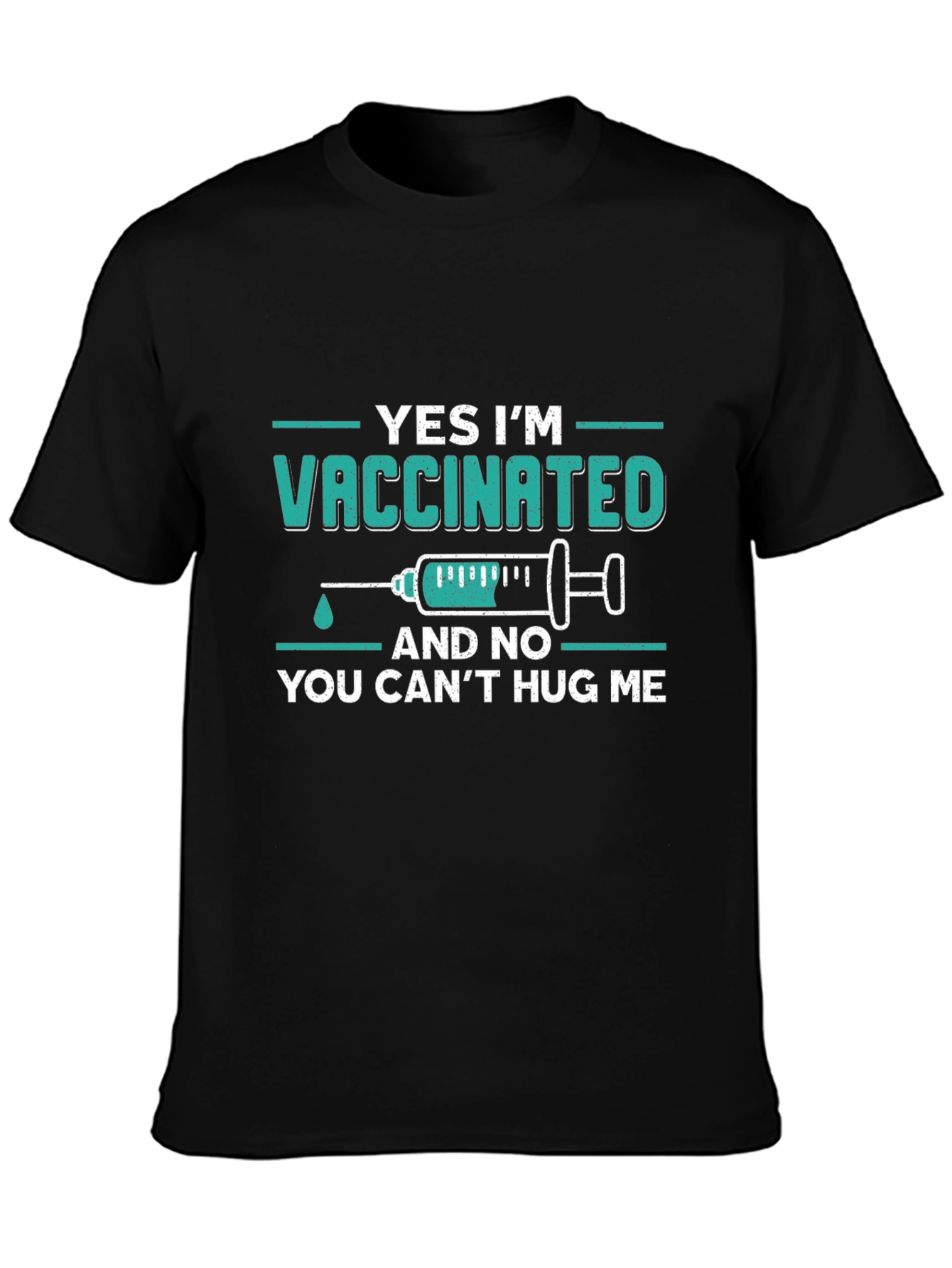 Black Yes I'm Vaccinated T-Shirt view 3