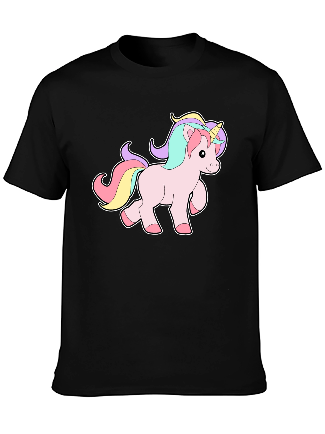 Black Unicorn Graphic Tee - Men's Black T-Shirt view 3