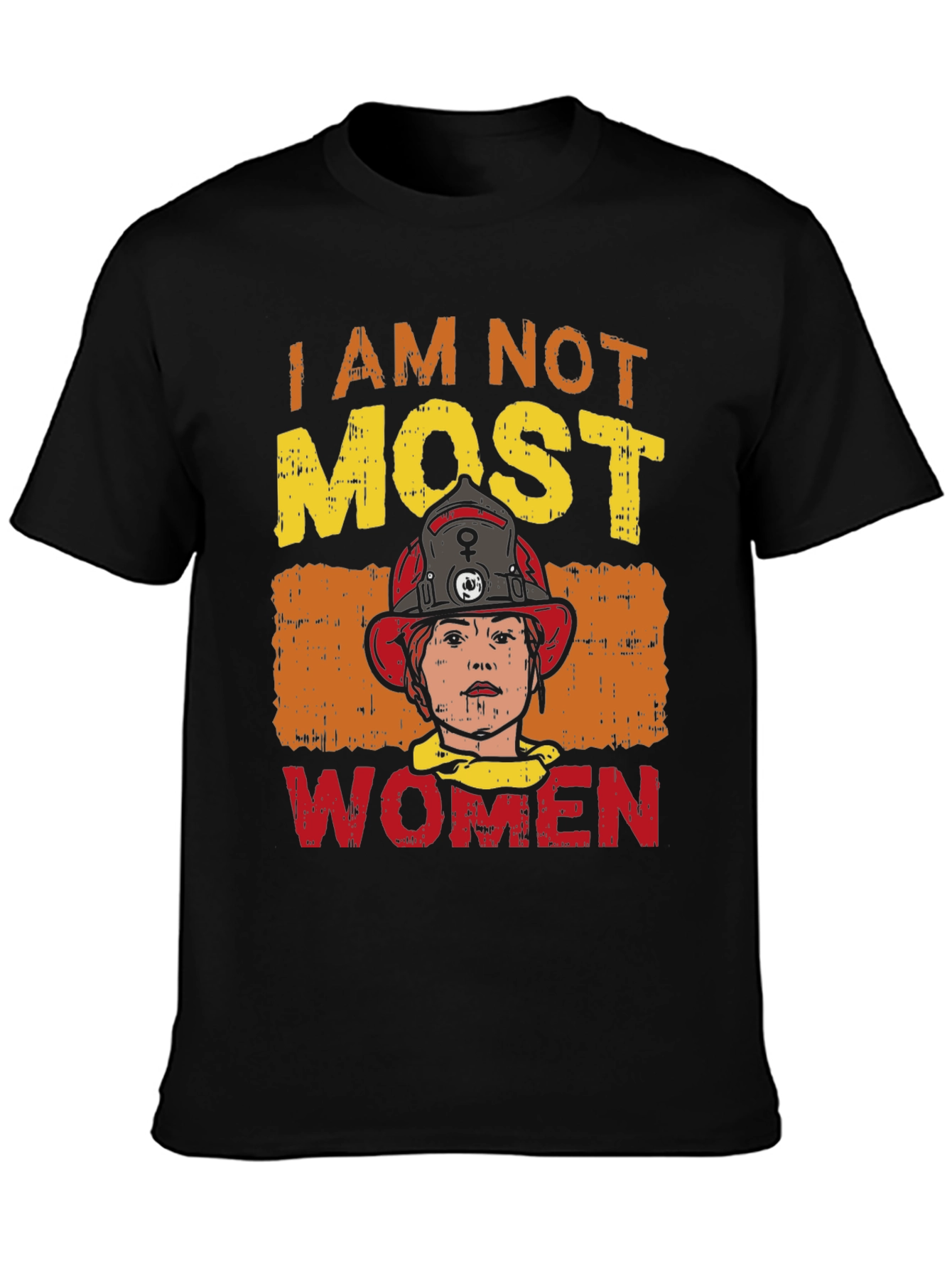 Black I Am Not Most Women Firefighter Graphic T-Shirt view 3
