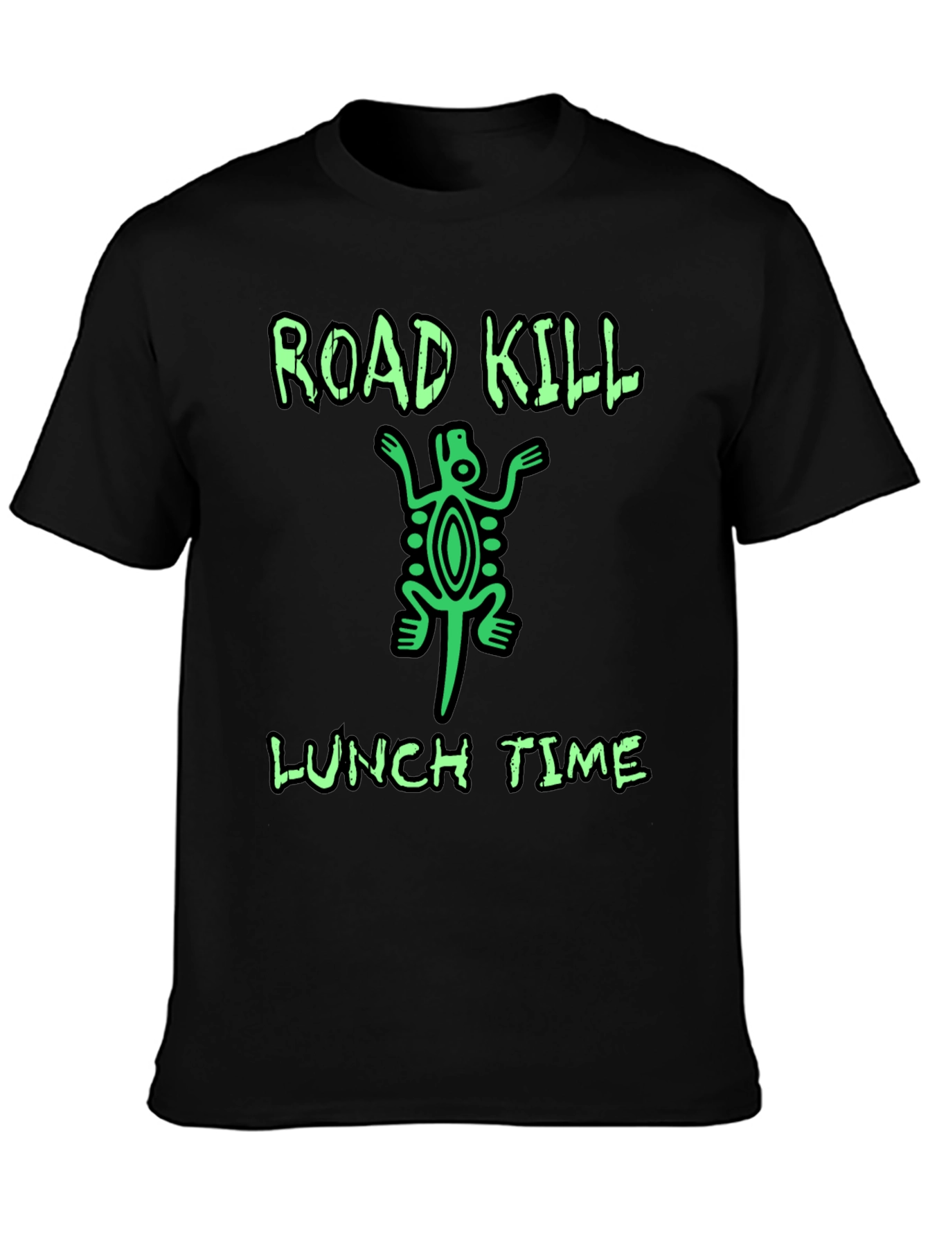 Black Road Kill Lunch Time Graphic T-Shirt view 3
