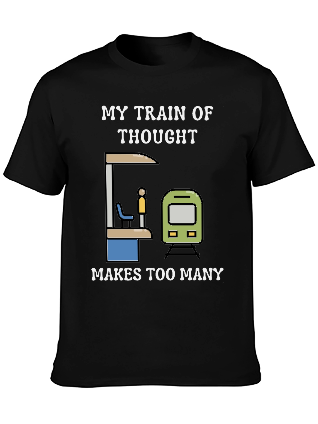 Black Train of Thought Graphic Tee view 3