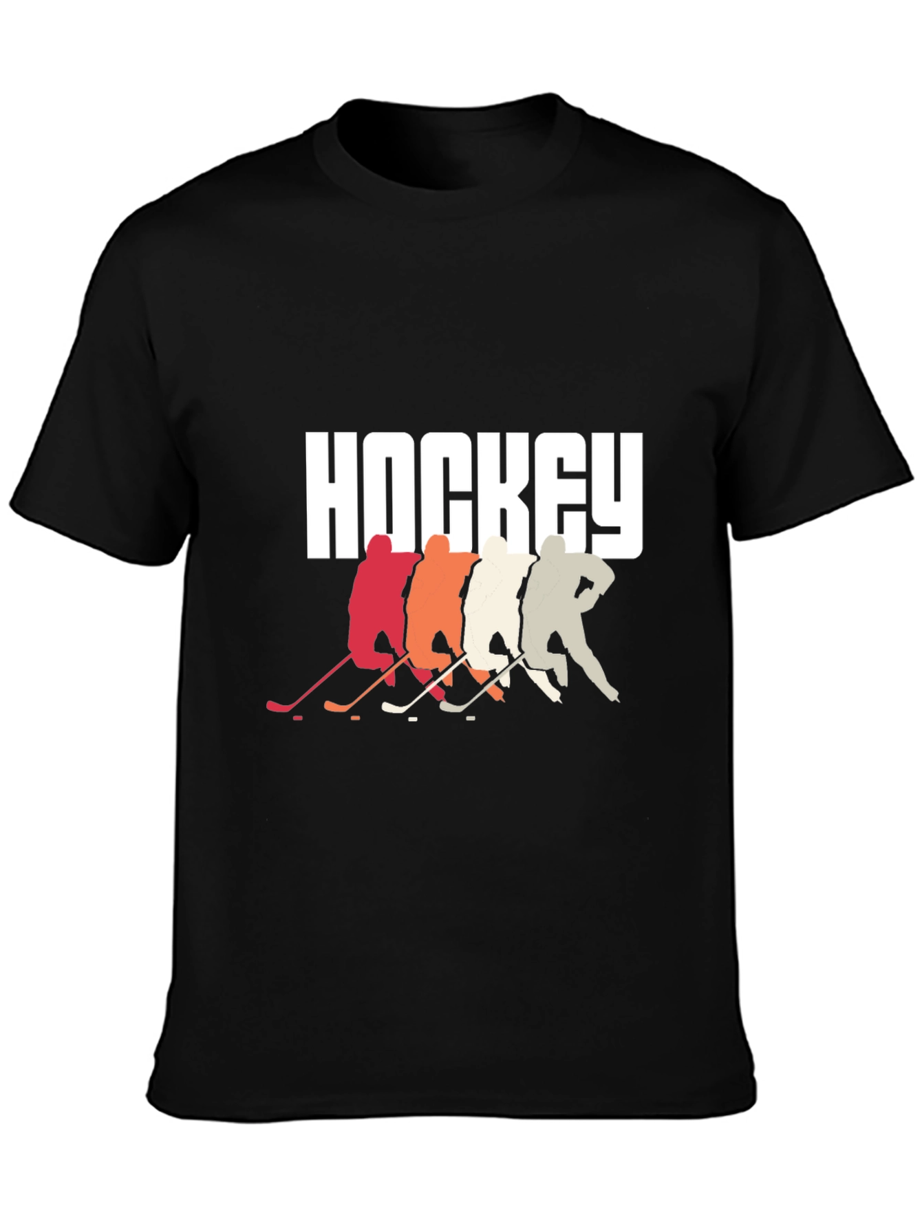 Black Hockey Players Graphic Tee - Retro Style, Cool Design view 3