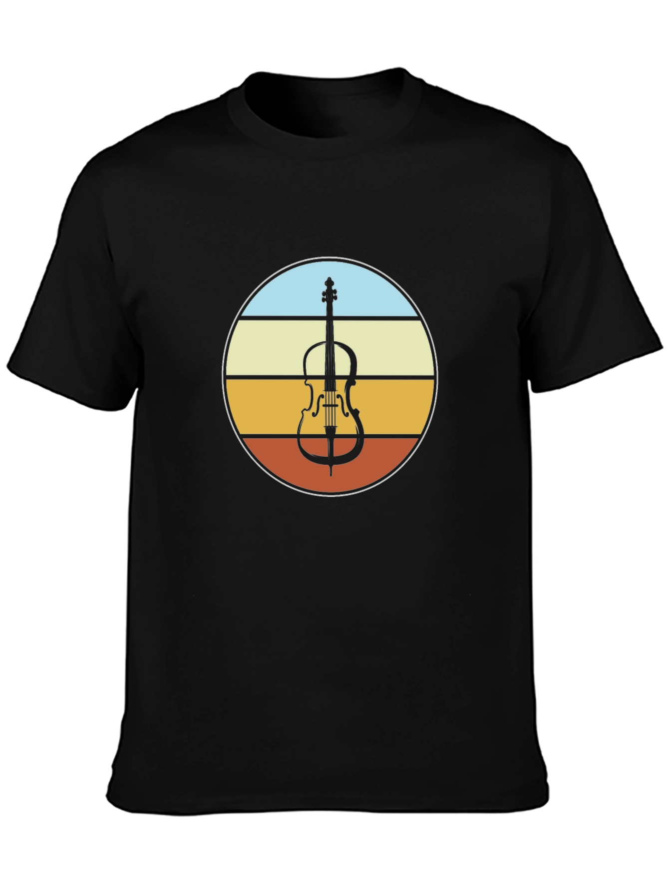 Black Retro Cello T-Shirt - Musician Style view 3