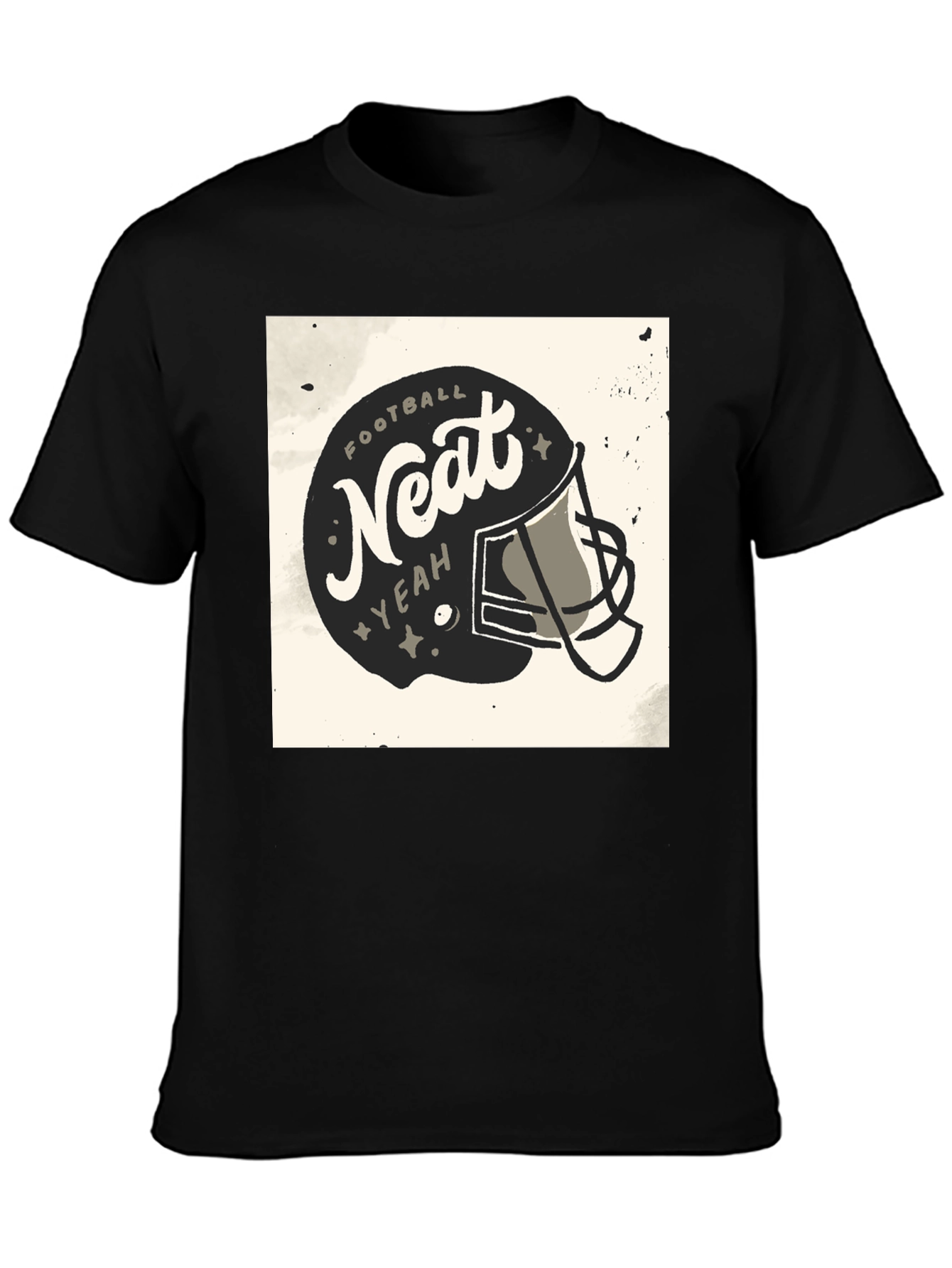 Black Football Neat Yeah Graphic T-Shirt - Sport Casual Tee view 3