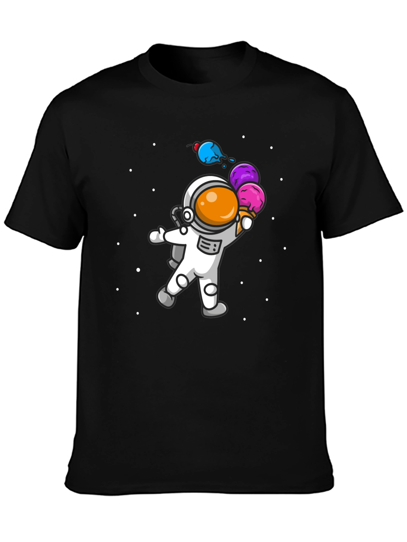Black Astronaut Ice Cream T-Shirt view 3