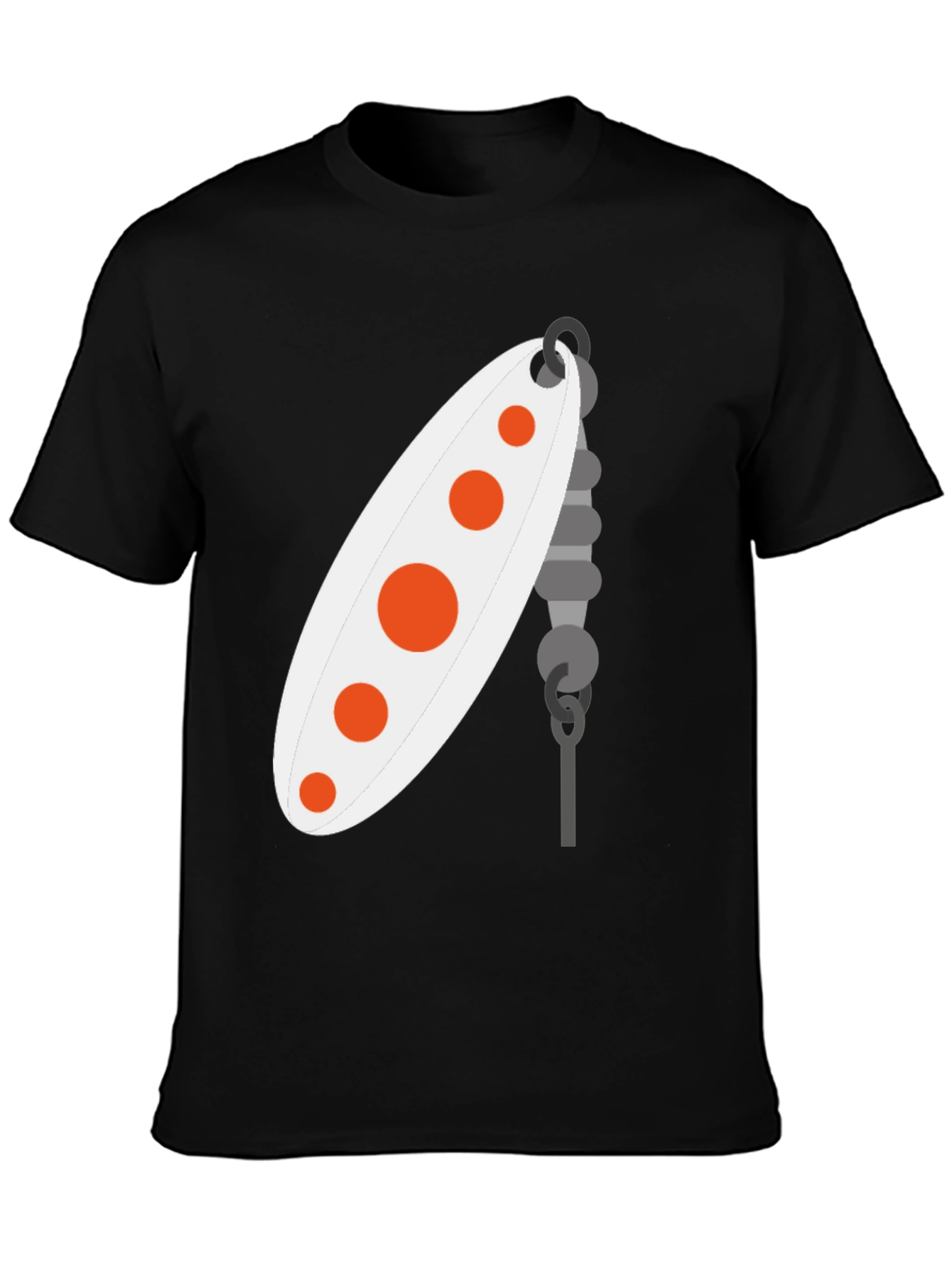 Black Fishing Lure Graphic Tee - Black Cotton T-Shirt view 3