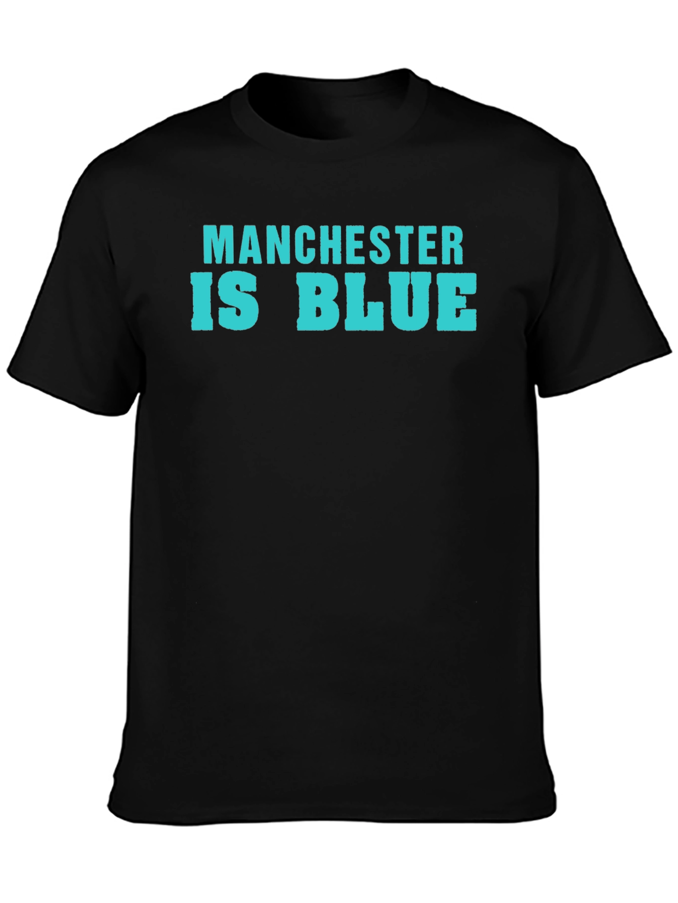 Black Manchester Is Blue T-Shirt view 3
