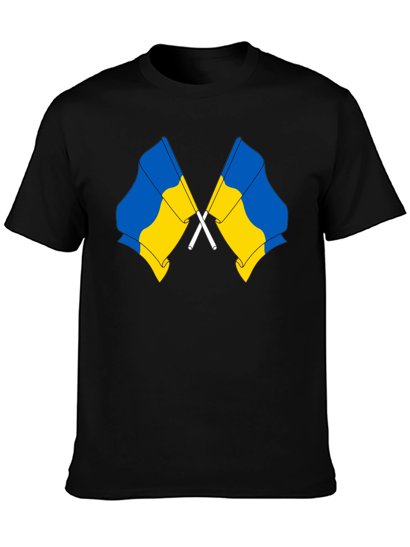 Black Ukraine Flags T-Shirt view 3
