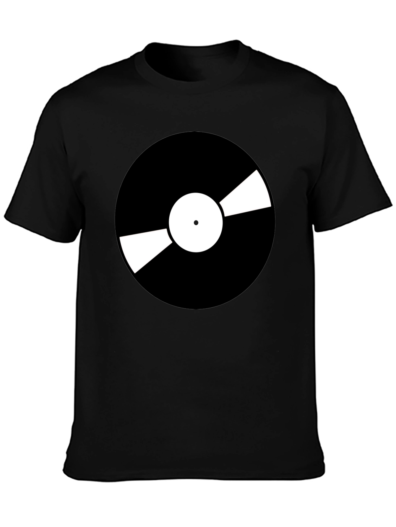Black Retro Vinyl Record Graphic T-Shirt - Cool Music Lover Tee view 3
