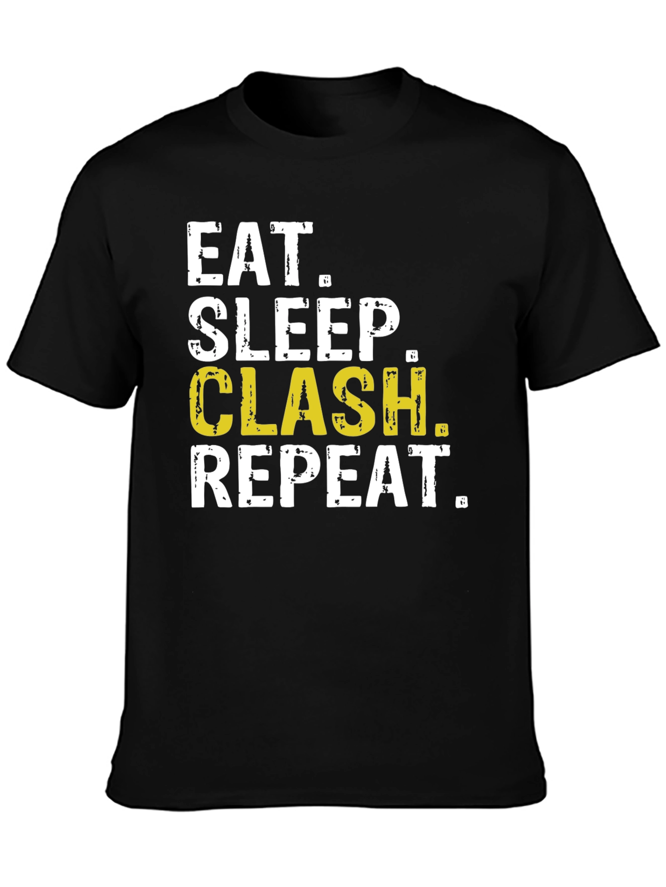 Black Eat Sleep Clash Repeat Black T-Shirt view 3