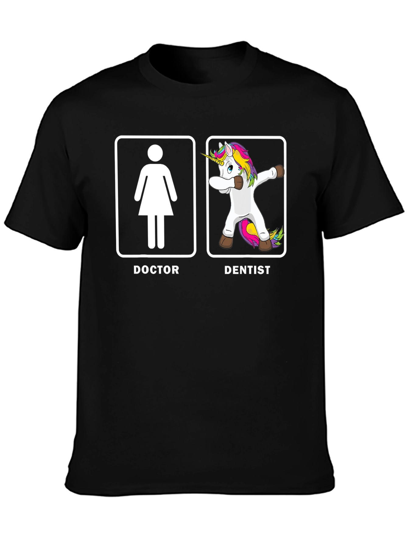 Black Funny Doctor Dentist T-Shirt - Unicorn Dab Humor Tee view 3