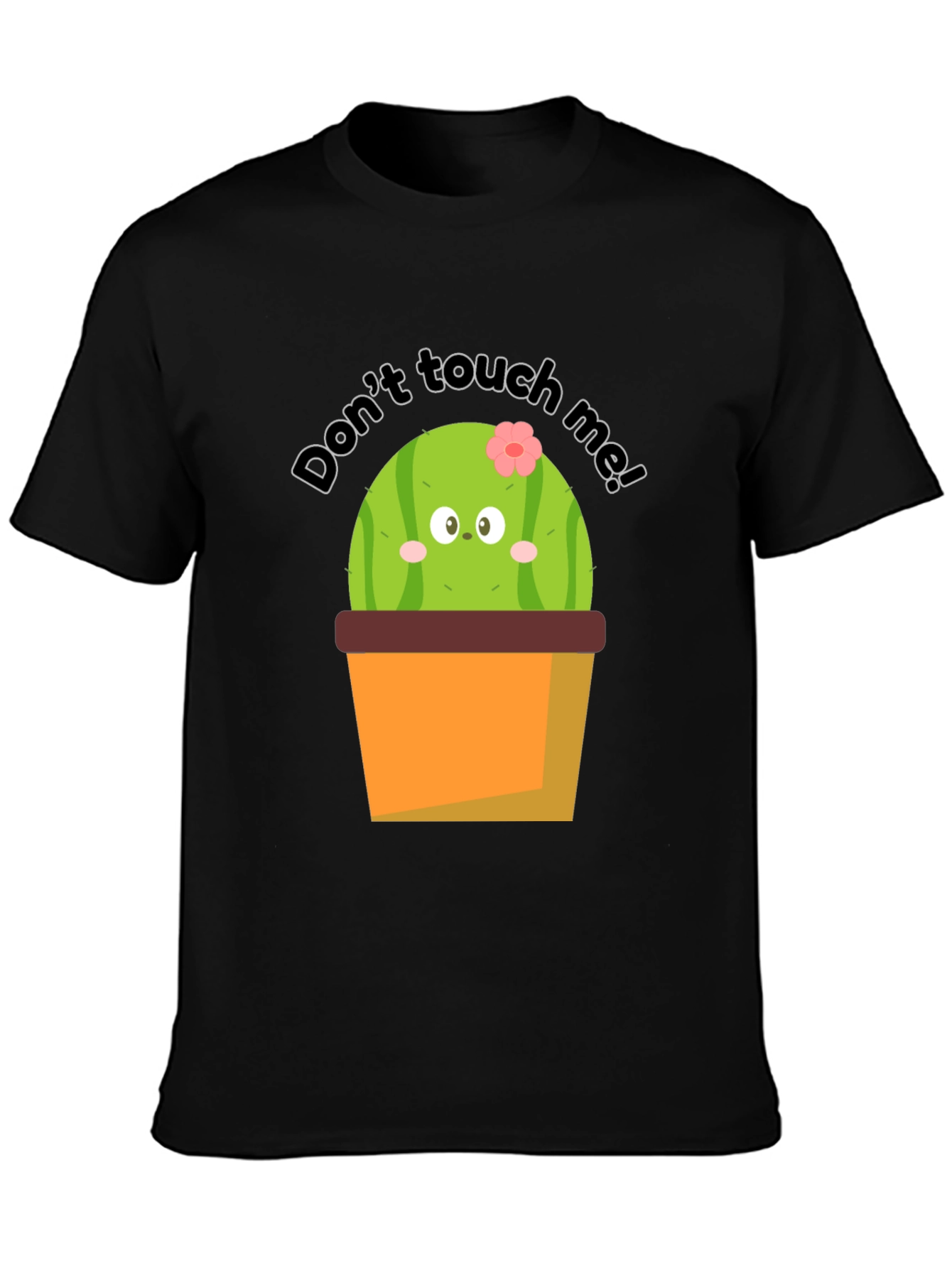Black Cute Cactus Graphic Tee - Don't Touch Me! view 3