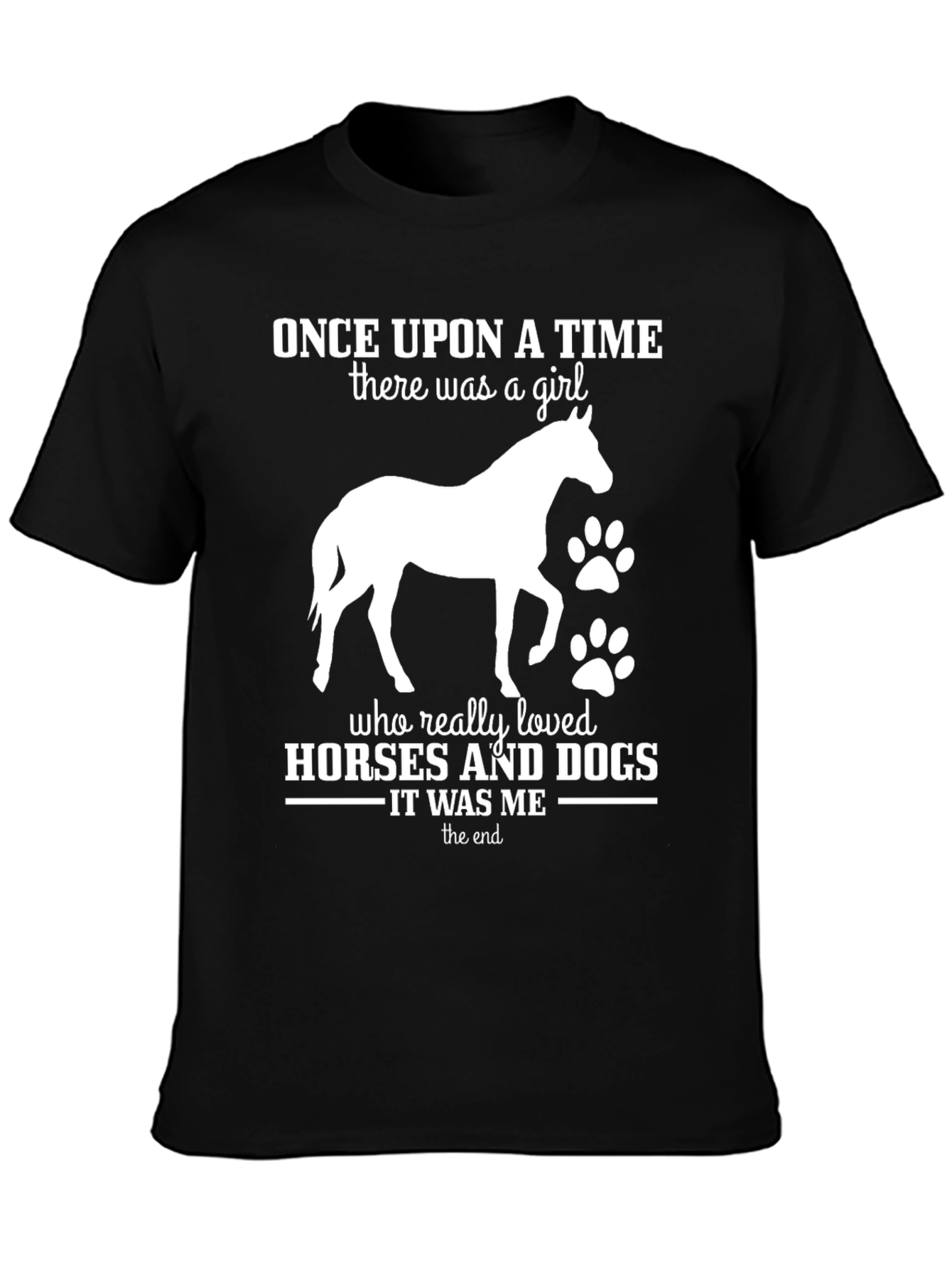 Black Horse and Dog Lover T-Shirt - Once Upon a Time view 3