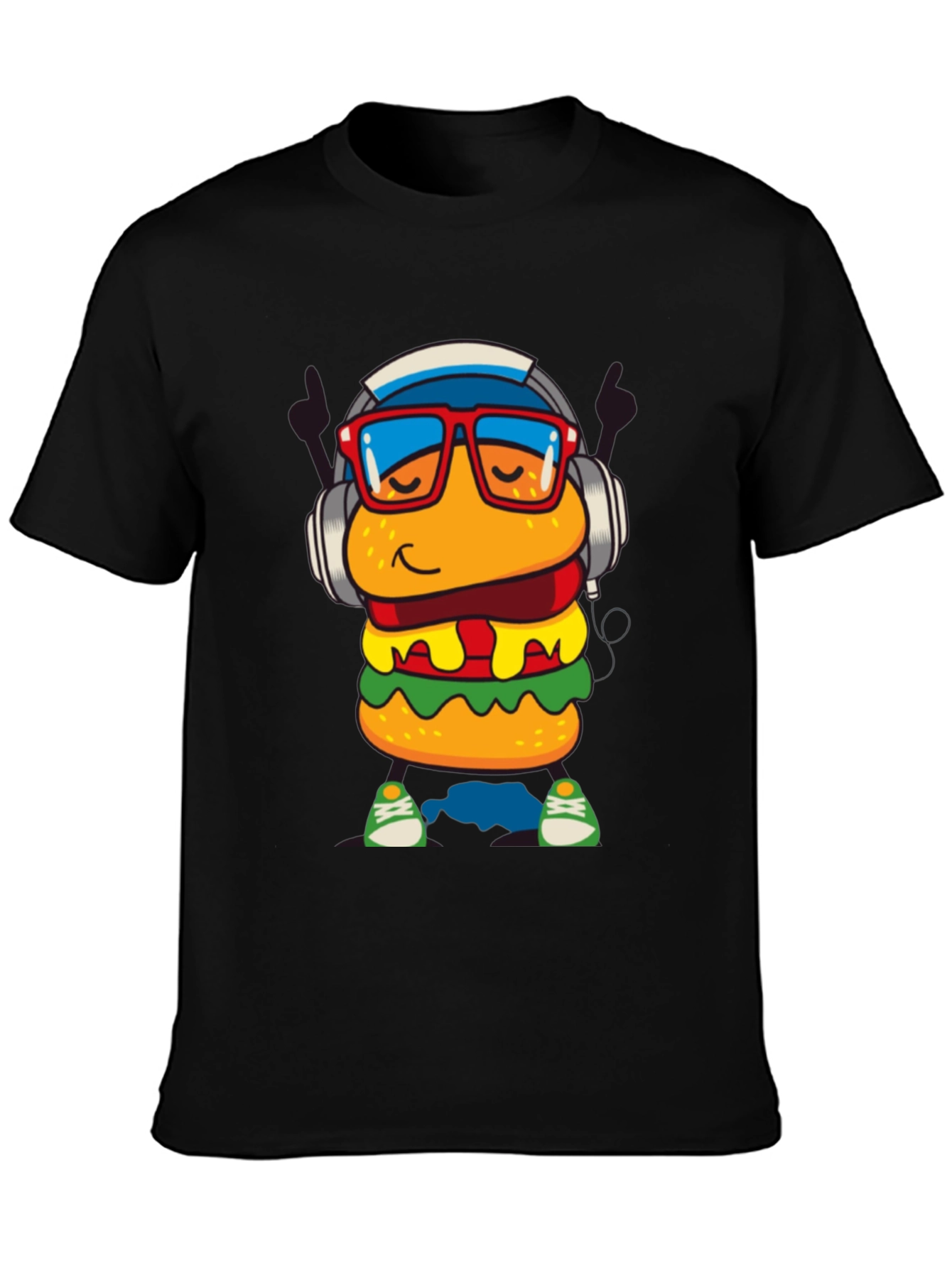 Black Burger Dude Graphic Tee - Black Short Sleeve view 3