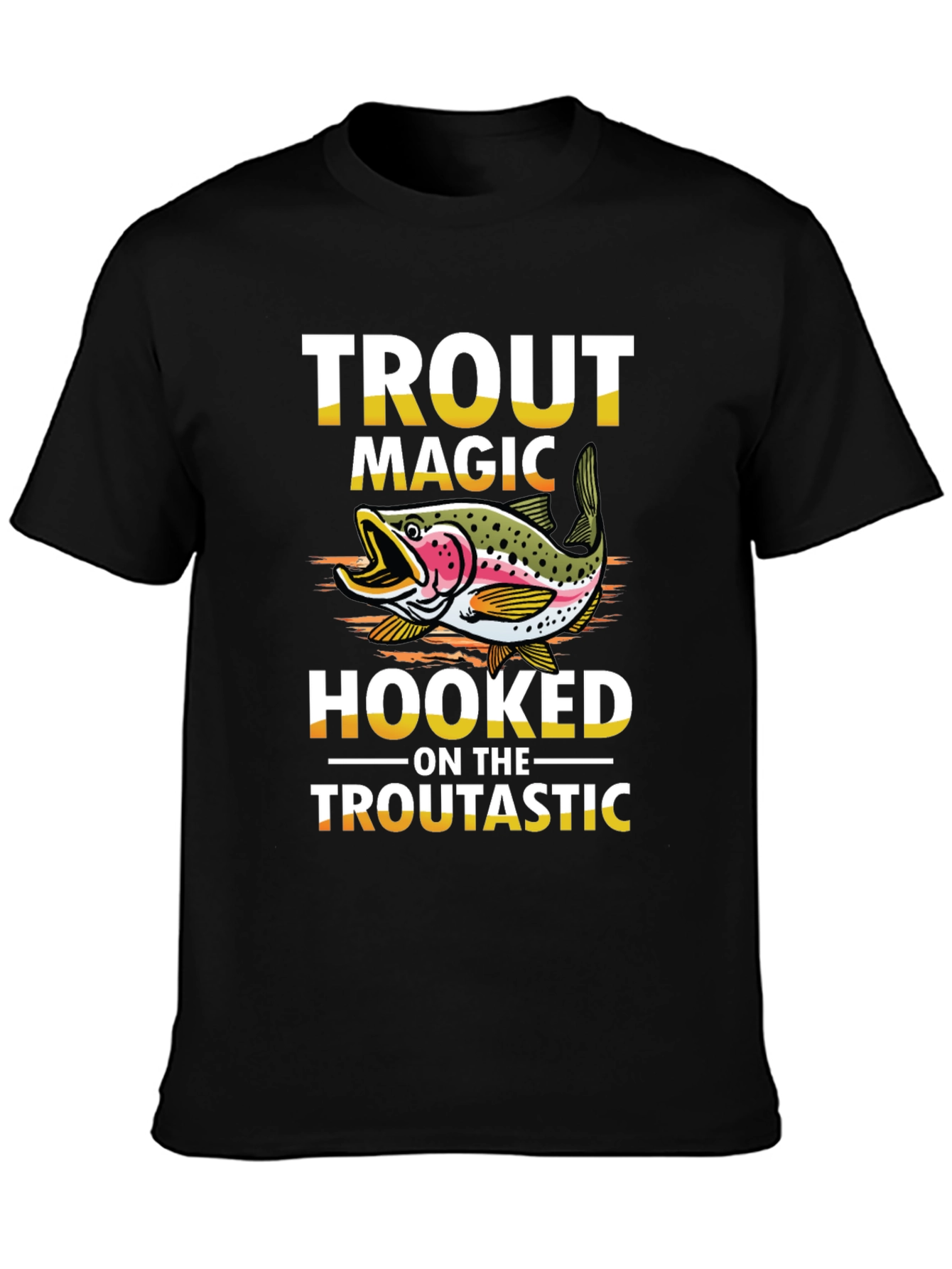 Black Trout Magic T-Shirt - Hooked on the Trouttastic view 3