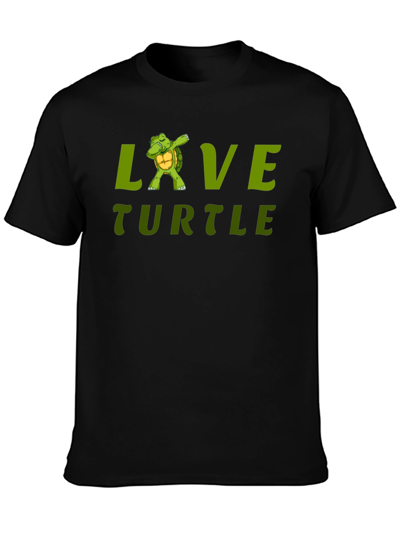 Black Love Turtle Black T-Shirt view 3
