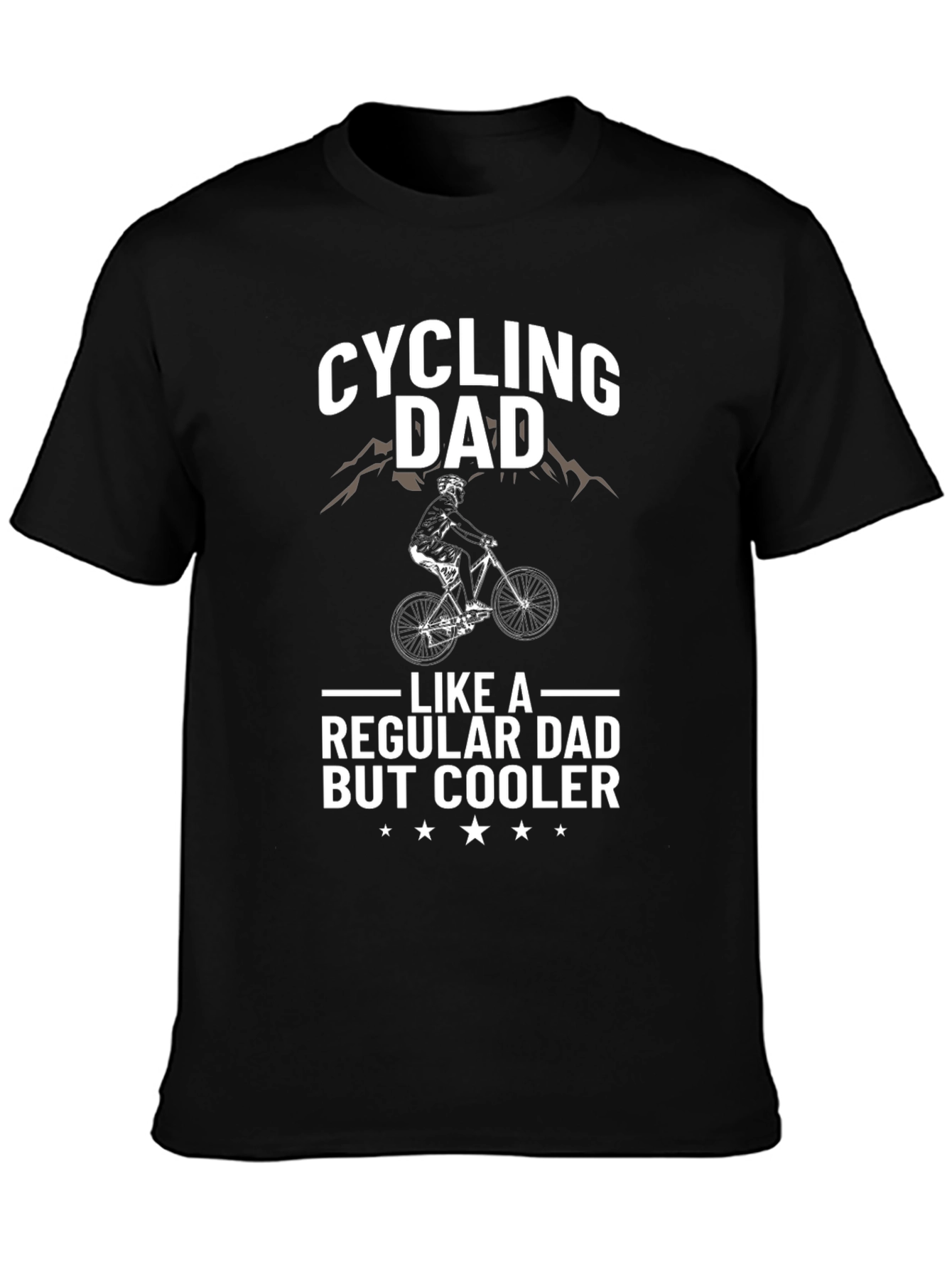 Black Cycling Dad T-Shirt - Regular Dad But Cooler view 3