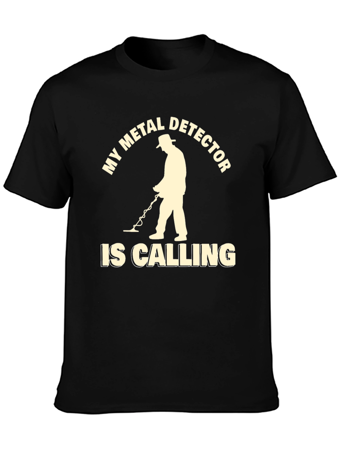 Black Metal Detector Calling T-Shirt view 3