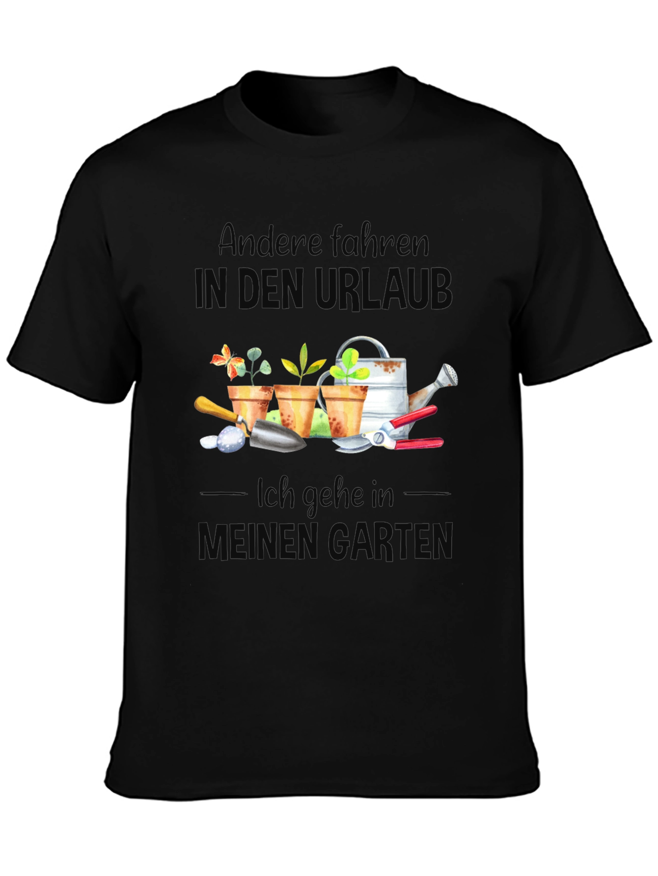 Black Gardening Hobby T-Shirt: My Happy Place view 3