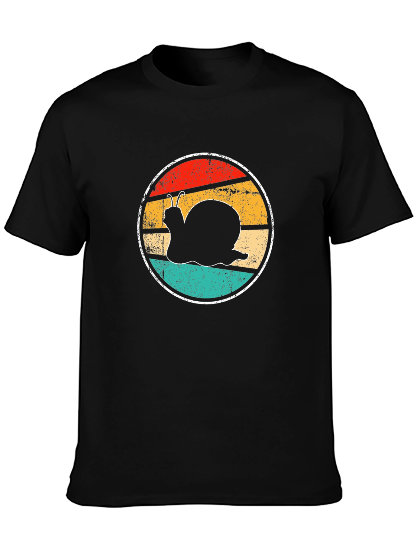 Black Retro Snail Graphic Tee - Vintage Style T-Shirt view 3